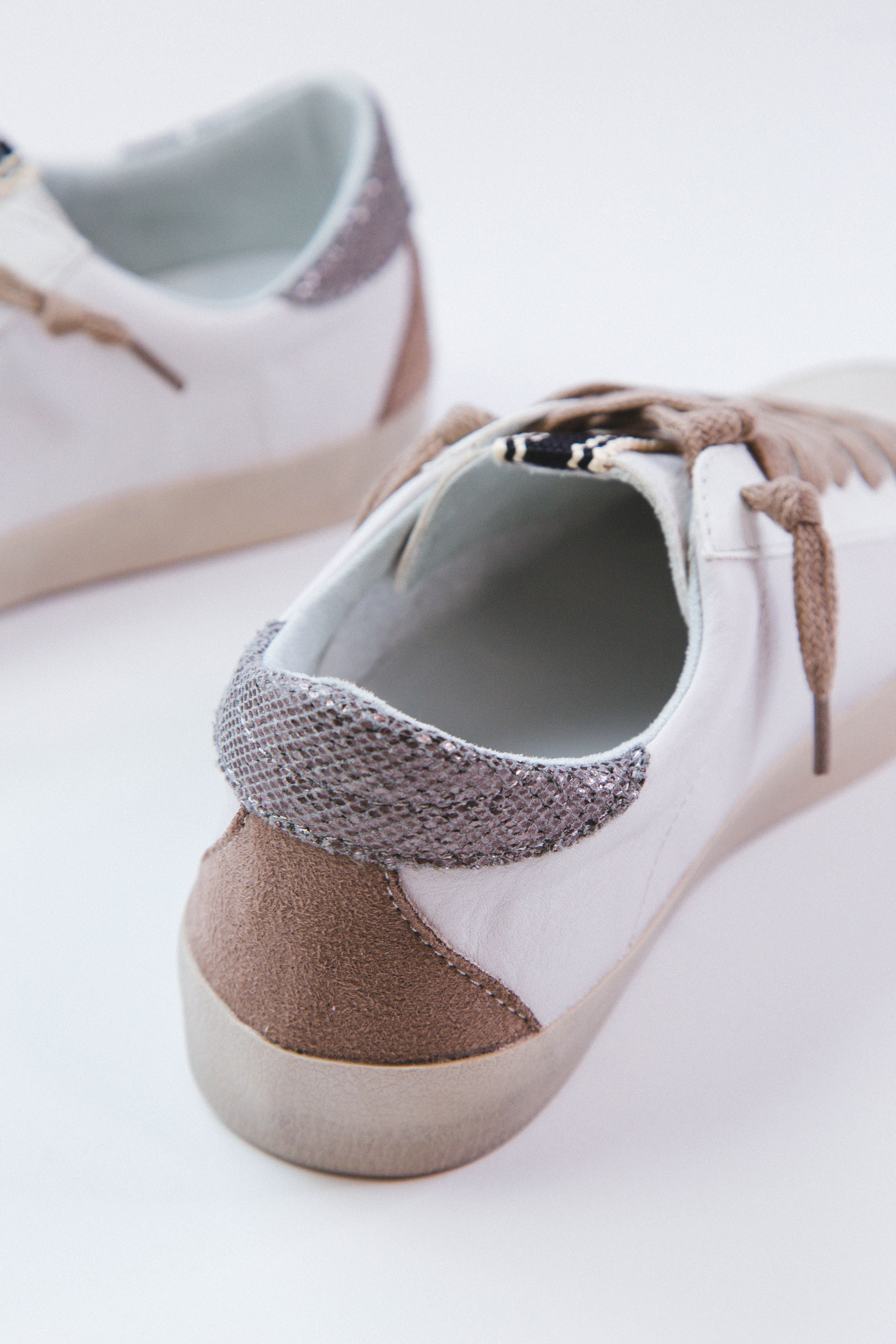 Pilar Lace Up Star Sneaker, White/Taupe | SHUSHOP sold by North & Main Clothing Company product image thumbnail 3