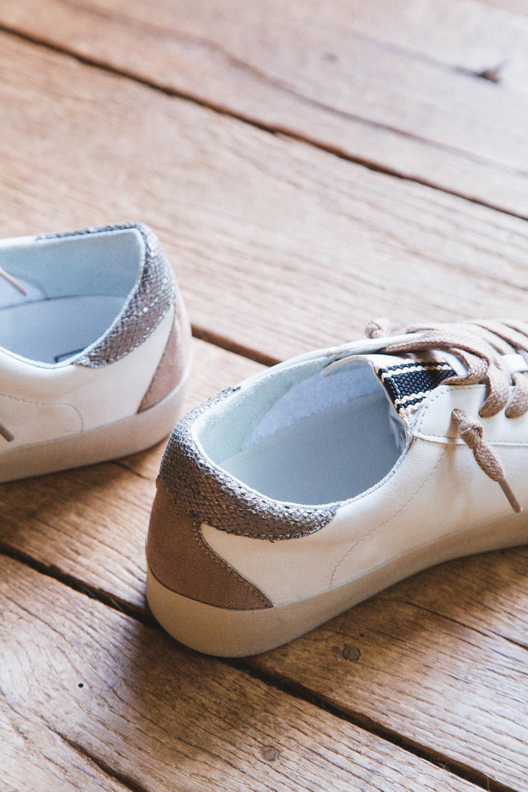 Pilar Lace Up Star Sneaker, White/Taupe | SHUSHOP sold by North & Main Clothing Company product image thumbnail 5