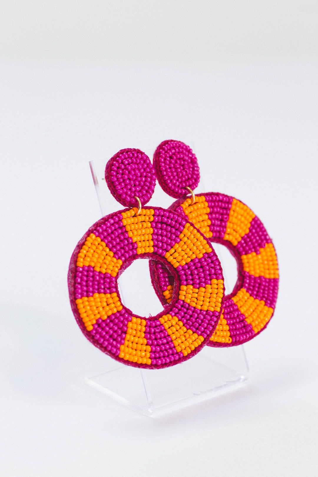 Kat Striped Earrings, Fuchsia/Orange sold by North & Main Clothing Company product image thumbnail 2