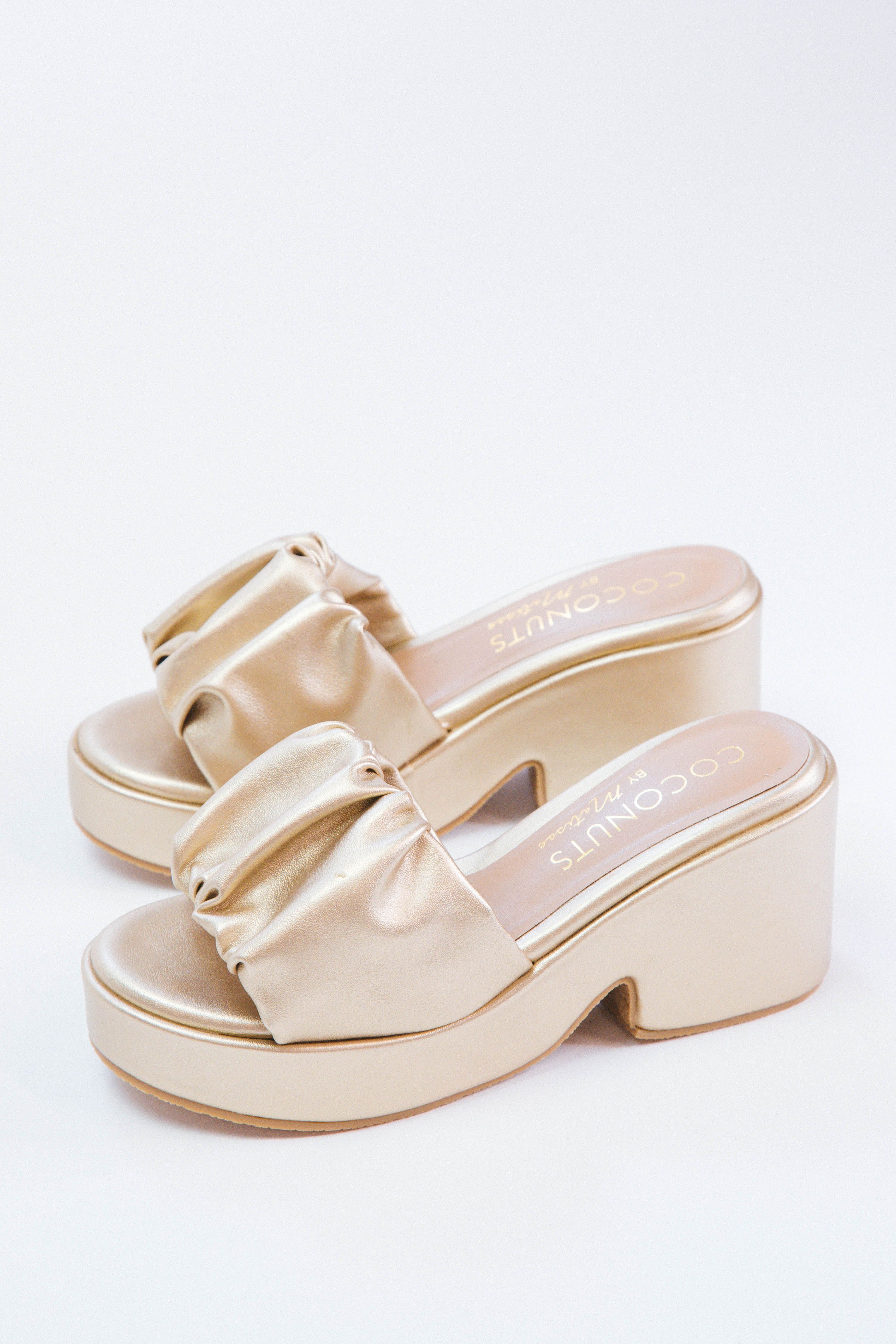 Rue Platform Slide, Gold | Coconuts by Matisse sold by North & Main Clothing Company
