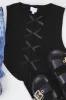 Kyla Satin Bow Detail Top, Black sold by North & Main Clothing Company