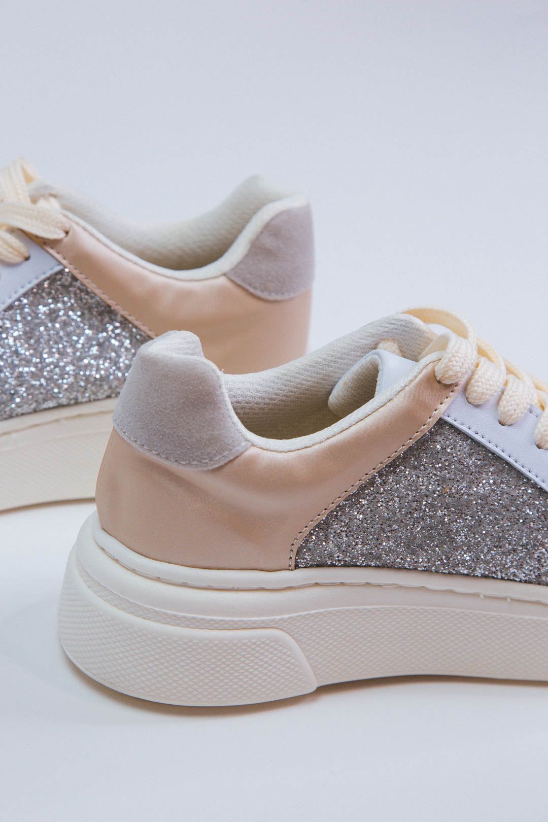 Aria Glitter Star Sneaker, Nude/Silver sold by North & Main Clothing Company product image thumbnail 2