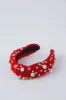 Rhinestone Pearl Top Knot Headband, Red sold by North & Main Clothing Company