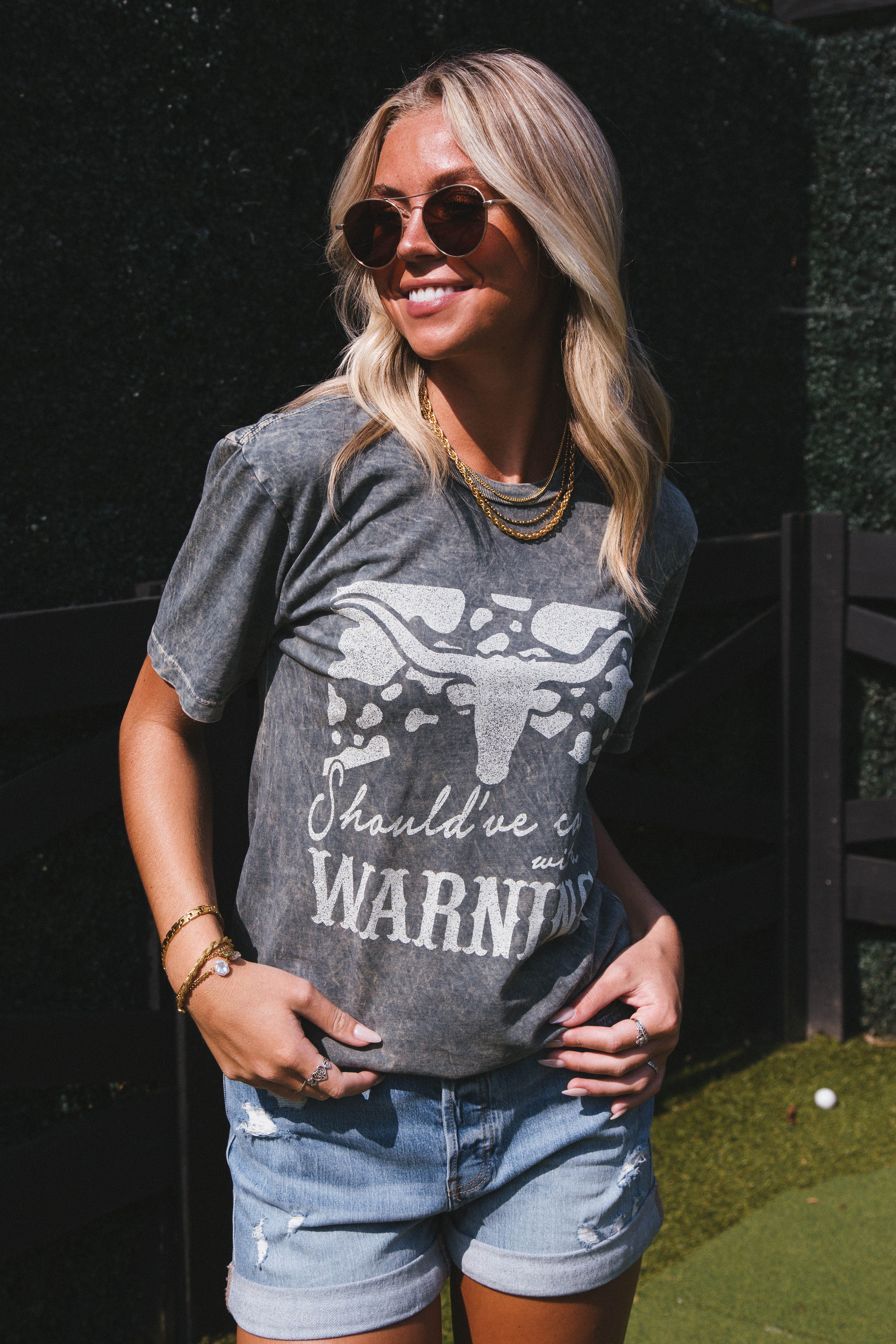 Should've Come With A Warning Graphic Tee, Stone Gray sold by North & Main Clothing Company product image thumbnail 4