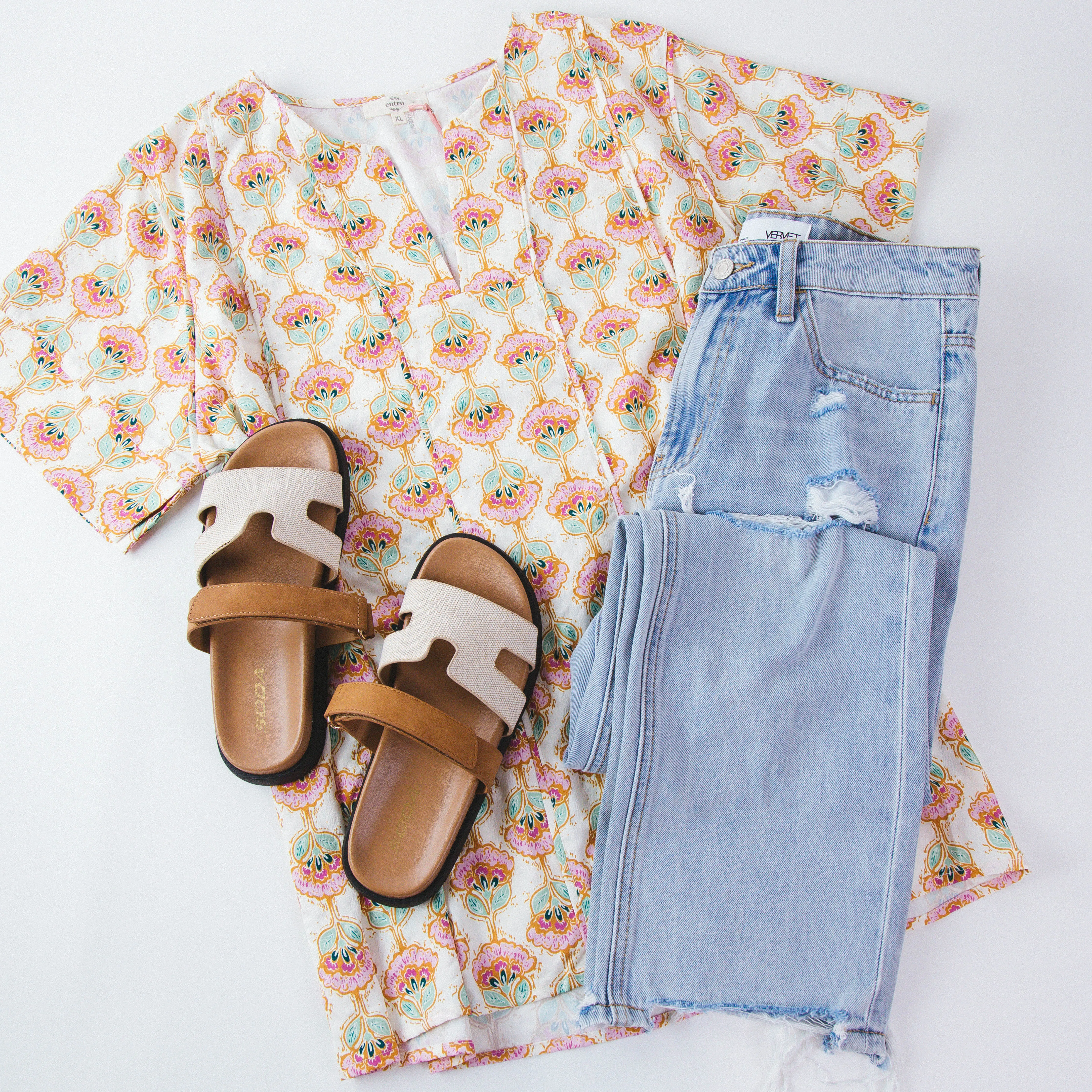 Norah Seam Detail Top, Cream | Extended Sizes sold by North & Main Clothing Company product image thumbnail 3