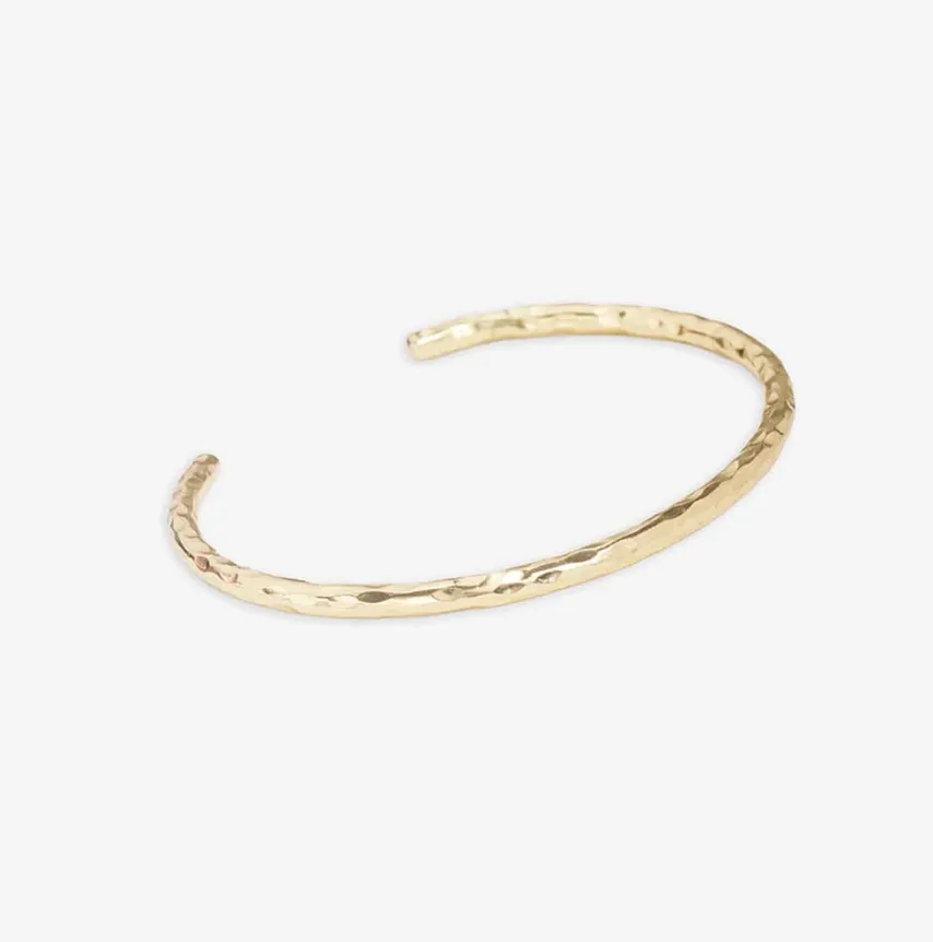 Lydia Hammered Brass Cuff Bracelet | Ink + Alloy sold by North & Main Clothing Company