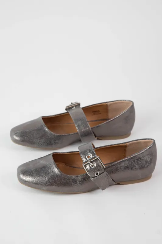 Mellie Buckle Mary Jane Flat, Pewter | DV by Dolce Vita sold by North & Main Clothing Company