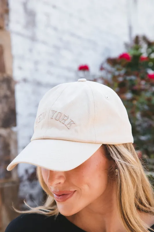 New York Baseball Hat, Khaki sold by North & Main Clothing Company