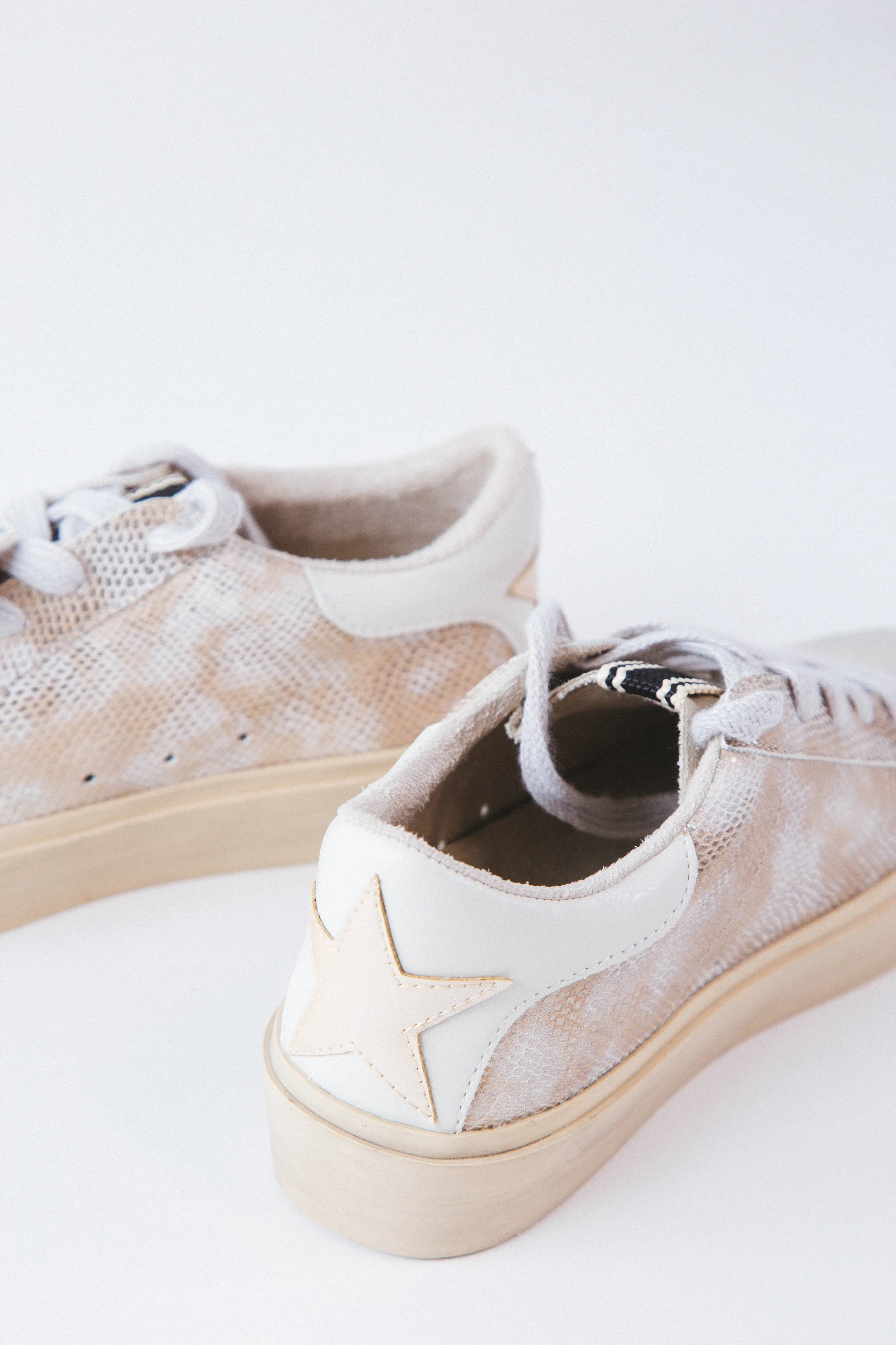 Sienna Sneaker With Star Heel, Gold Snake | SHUSHOP sold by North & Main Clothing Company product image thumbnail 3