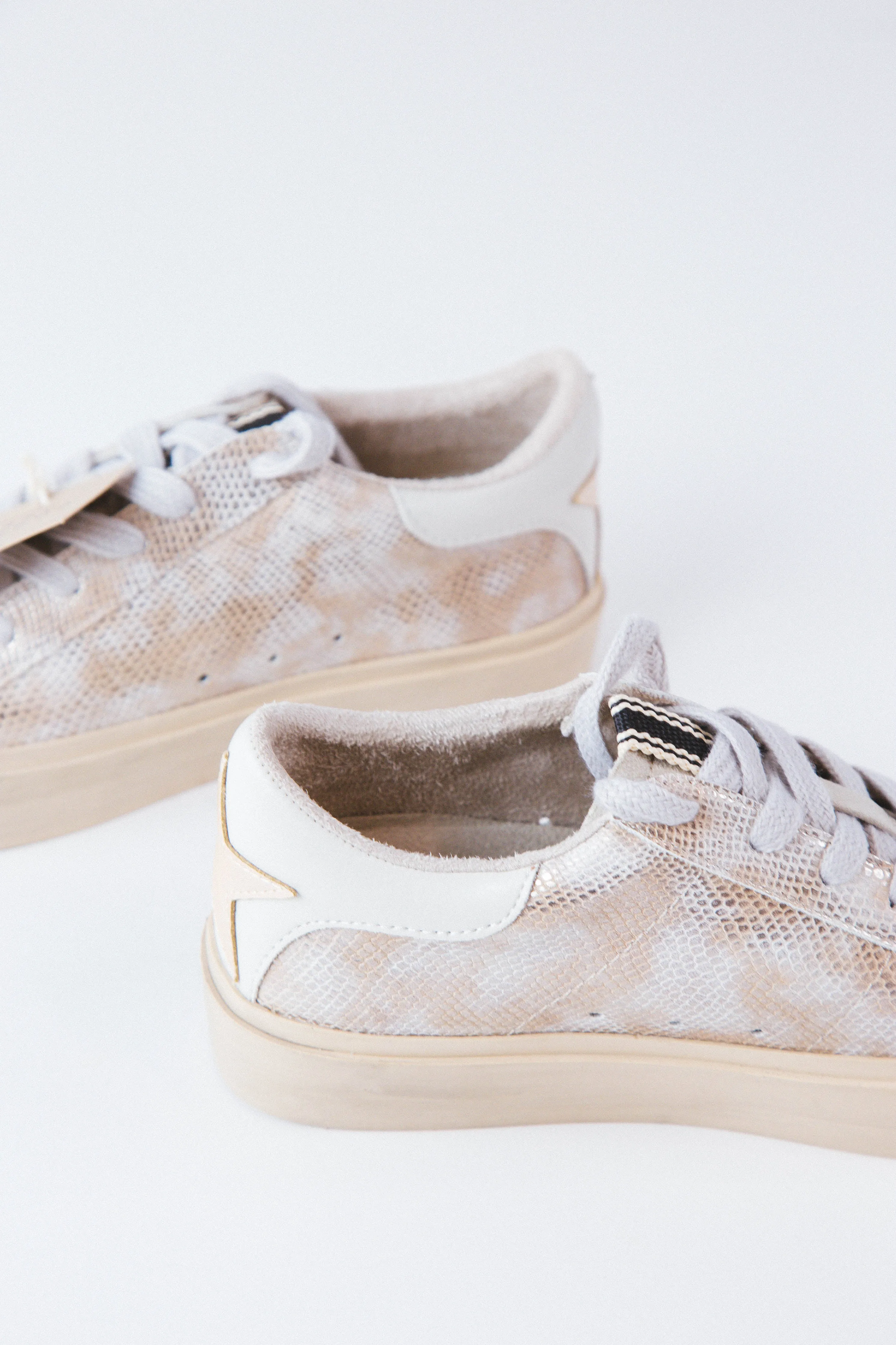 Sienna Sneaker With Star Heel, Gold Snake | SHUSHOP sold by North & Main Clothing Company product image thumbnail 2