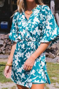 Dorian Satin Mini Dress, Teal Green sold by North & Main Clothing Company