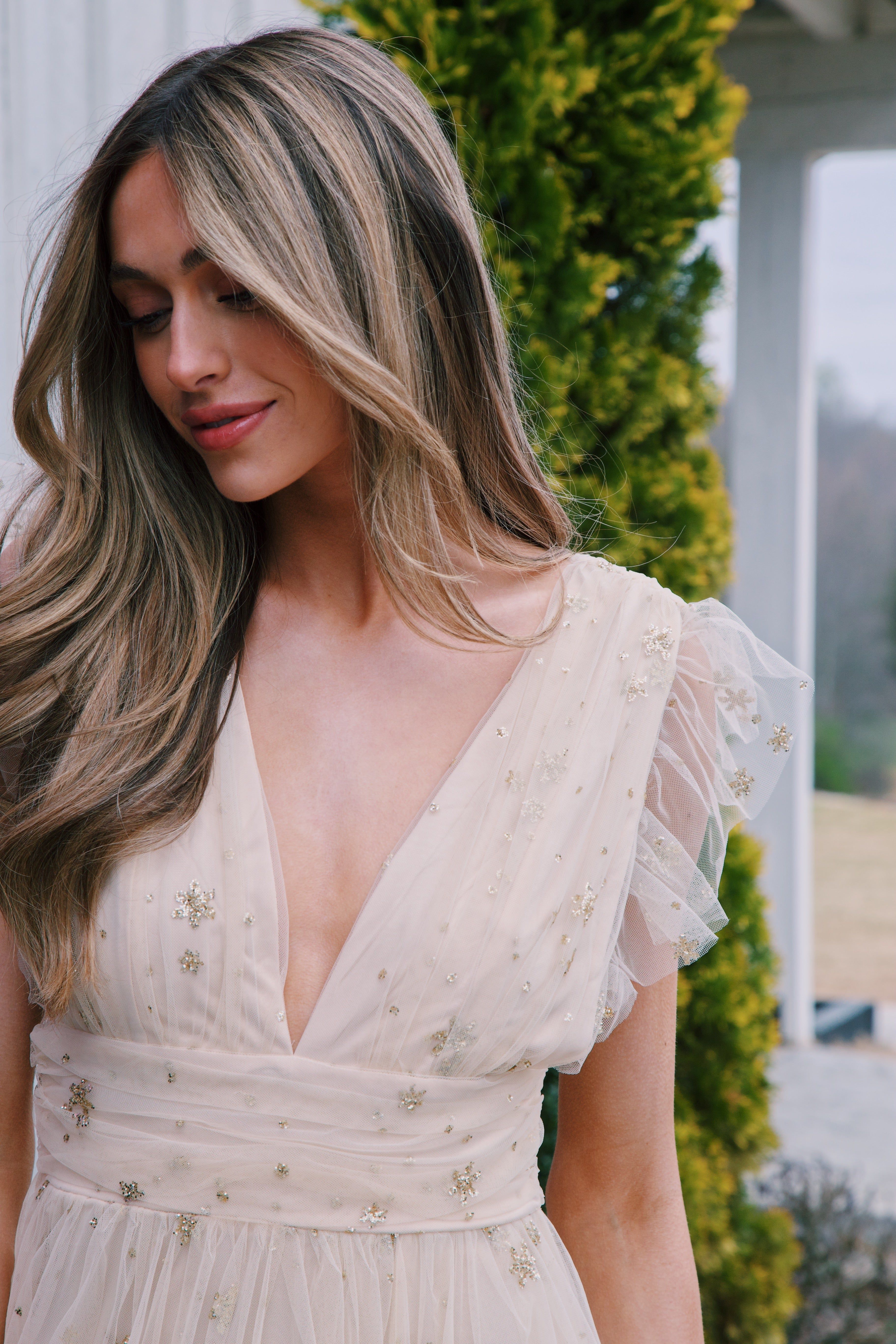 Isadora Glitter Maxi Dress, Gold sold by North & Main Clothing Company product image thumbnail 3