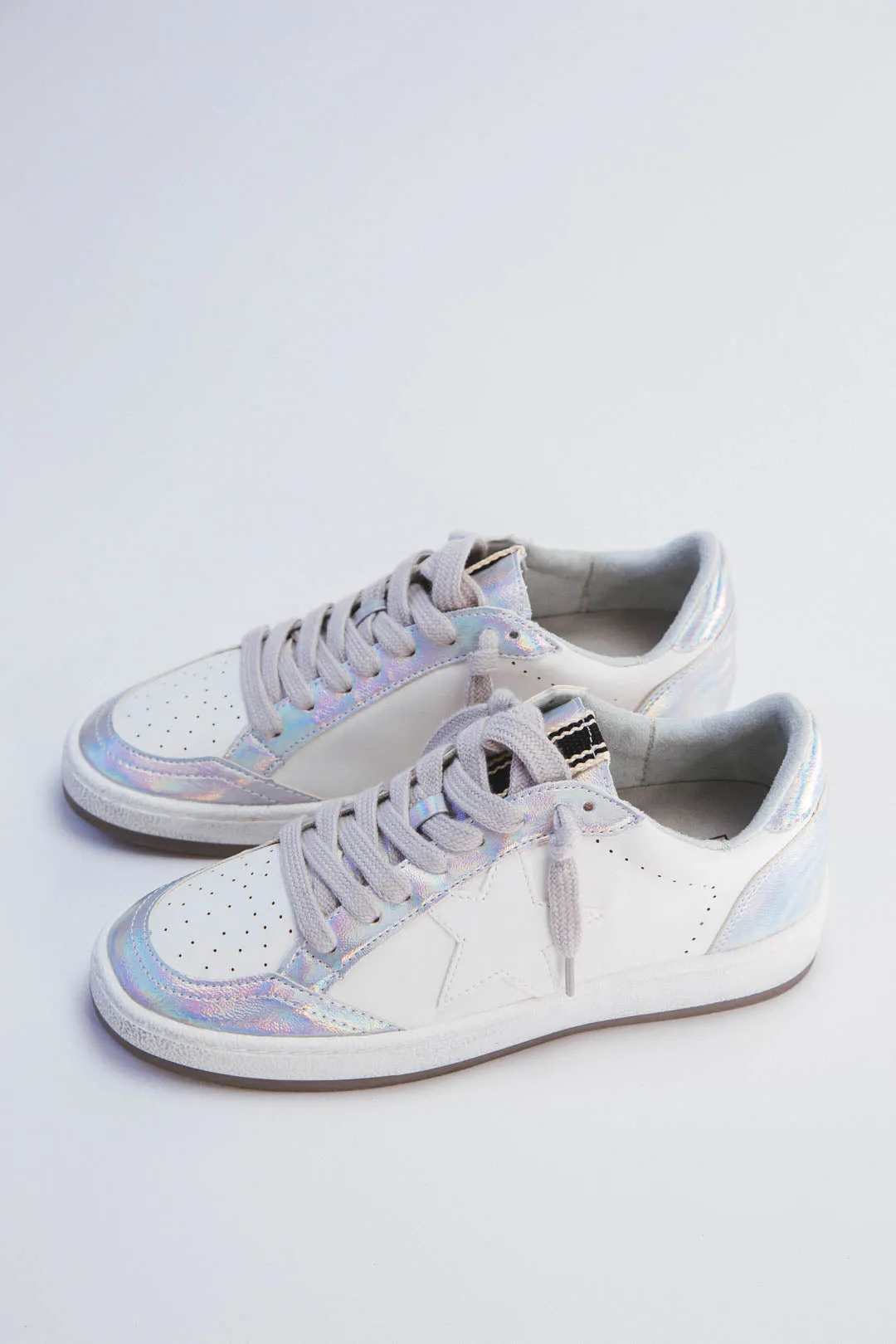 Paz Retro Sneaker, Iridescent Silver | SHUSHOP sold by North & Main Clothing Company