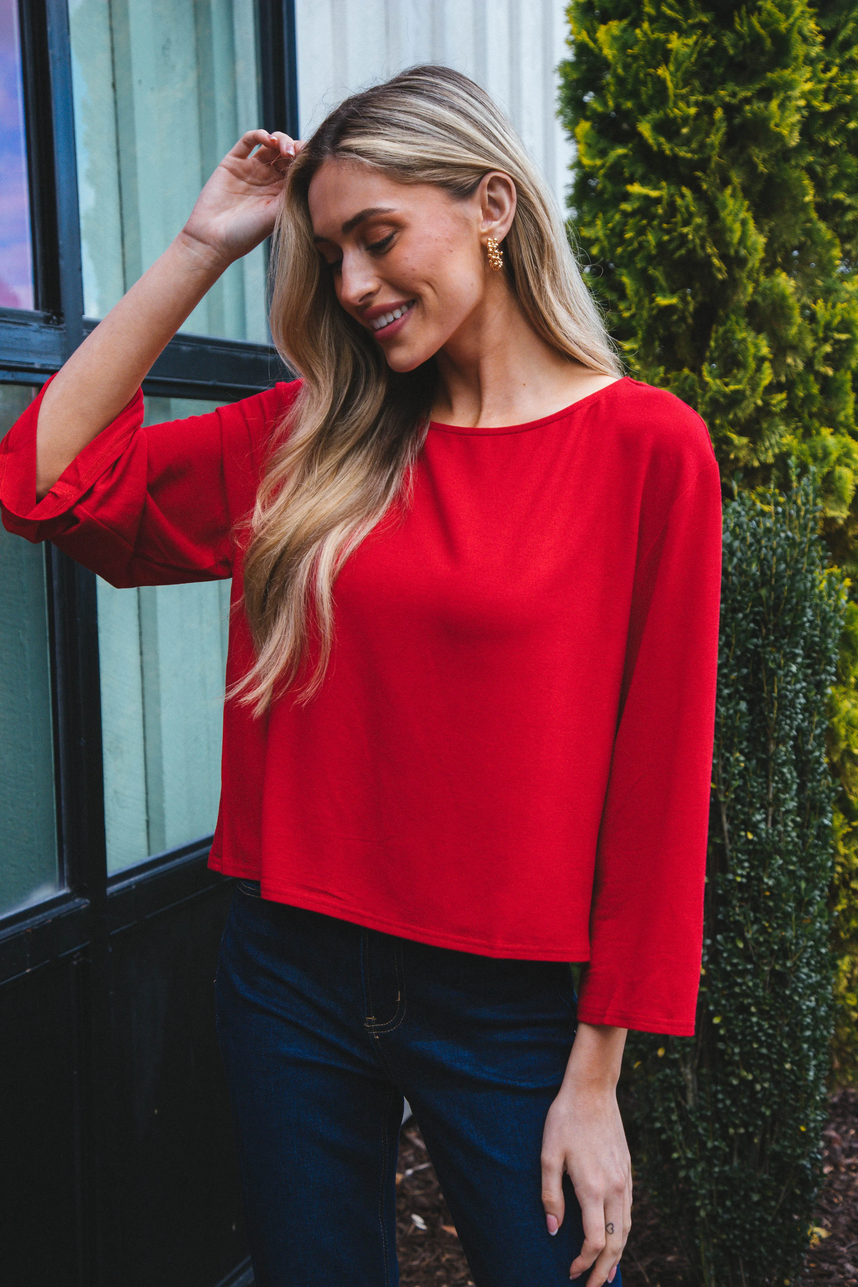 Holly Solid Top, Wine sold by North & Main Clothing Company product image thumbnail 3