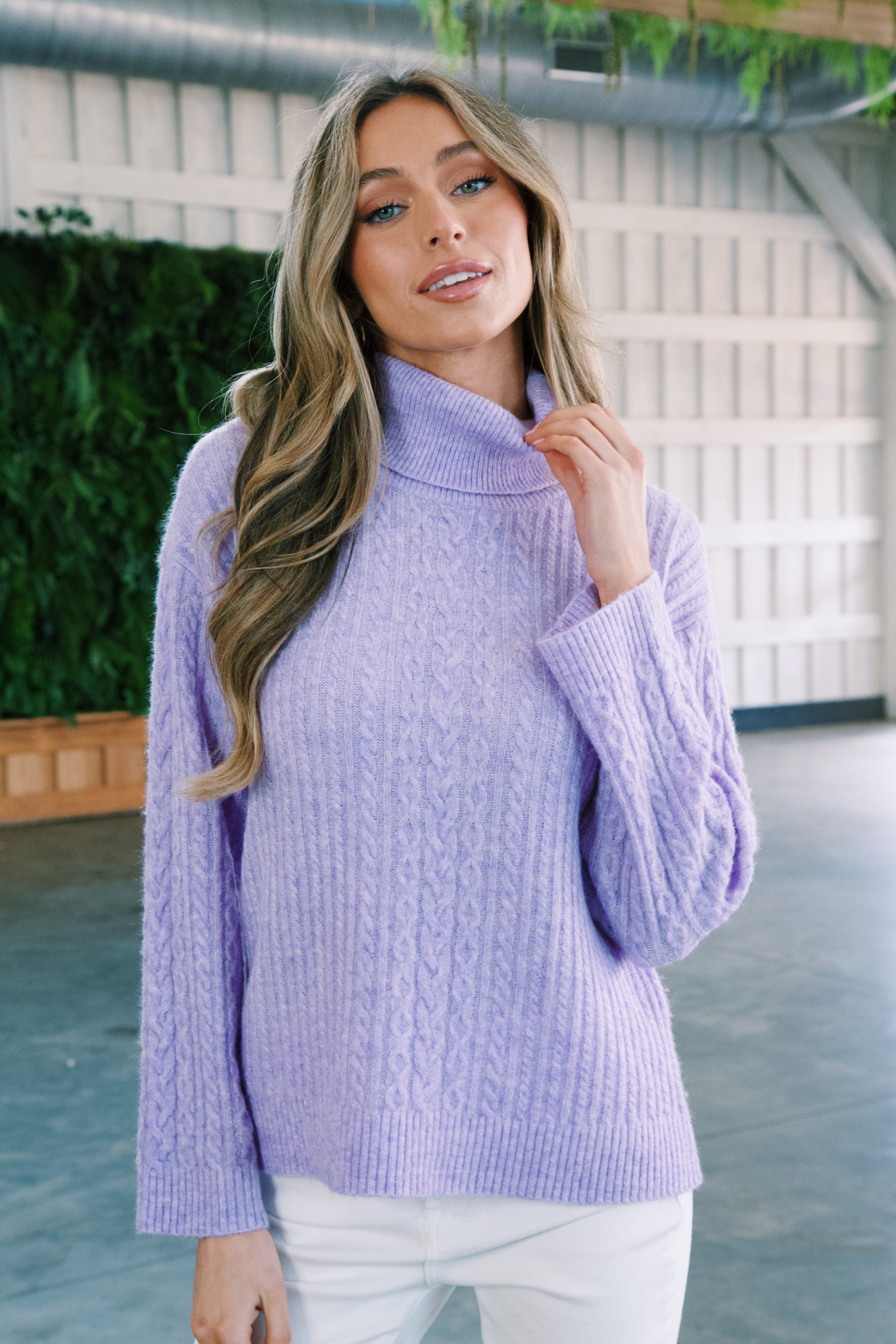 Azaria Turtleneck Sweater, Lilac | Velvet Heart sold by North & Main Clothing Company product image thumbnail 3