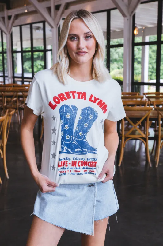 Loretta Lynn In Concert Tour Tee, Stone Vintage | Daydreamer made by North & Main Clothing Company