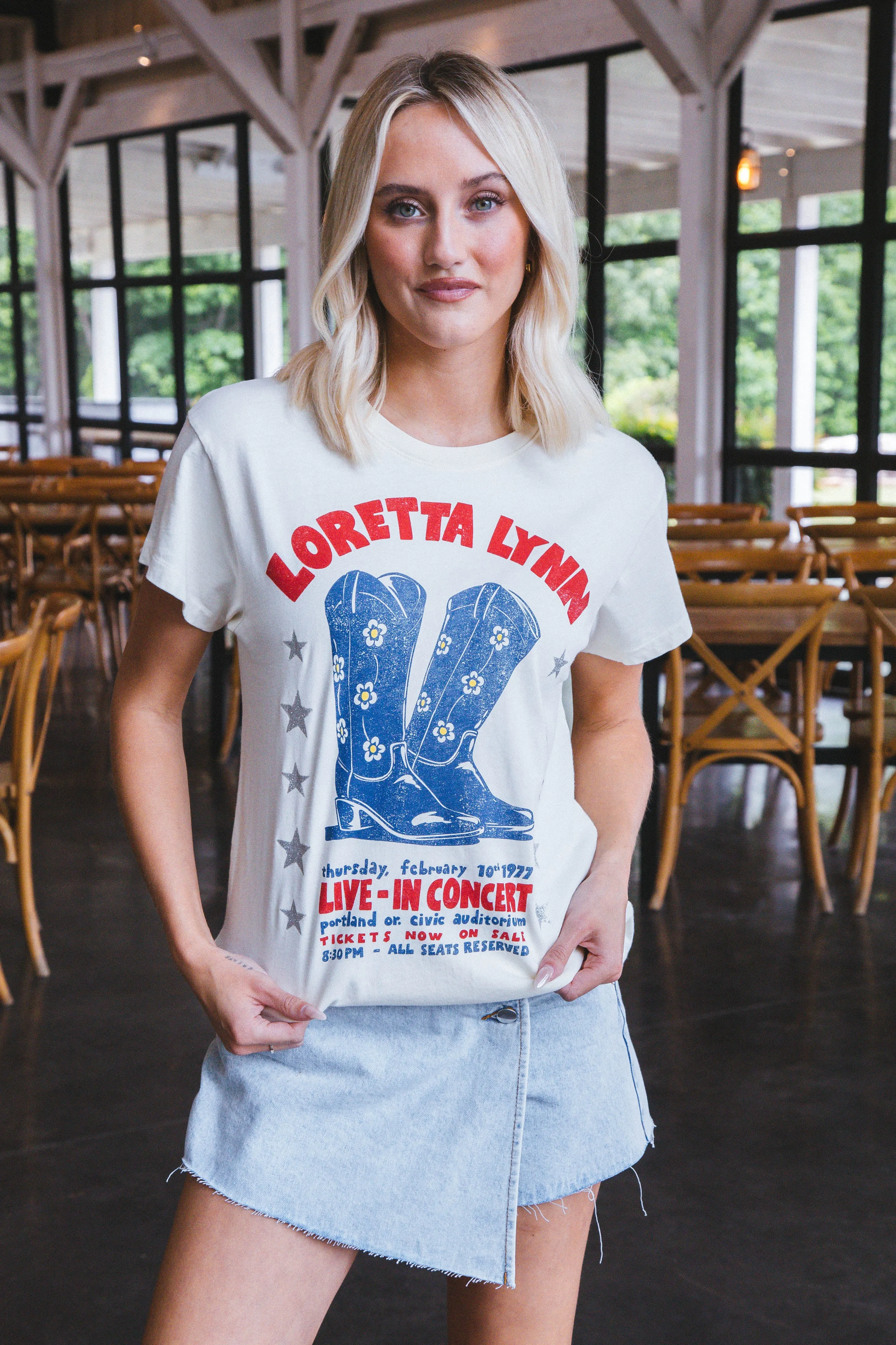 Loretta Lynn In Concert Tour Tee, Stone Vintage | Daydreamer sold by North & Main Clothing Company