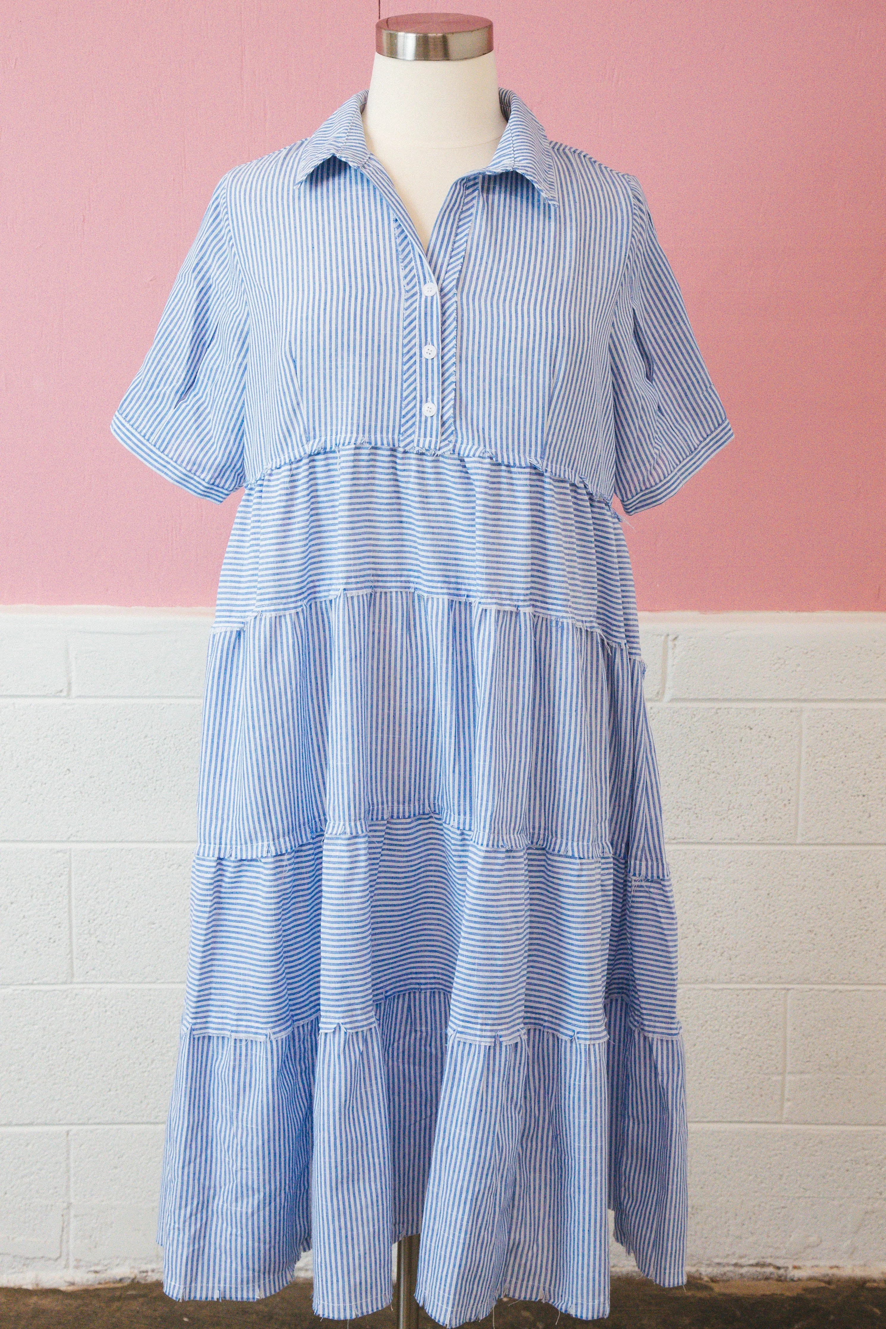 Faith Striped Maxi Dress, Blue Mix | Plus Size sold by North & Main Clothing Company