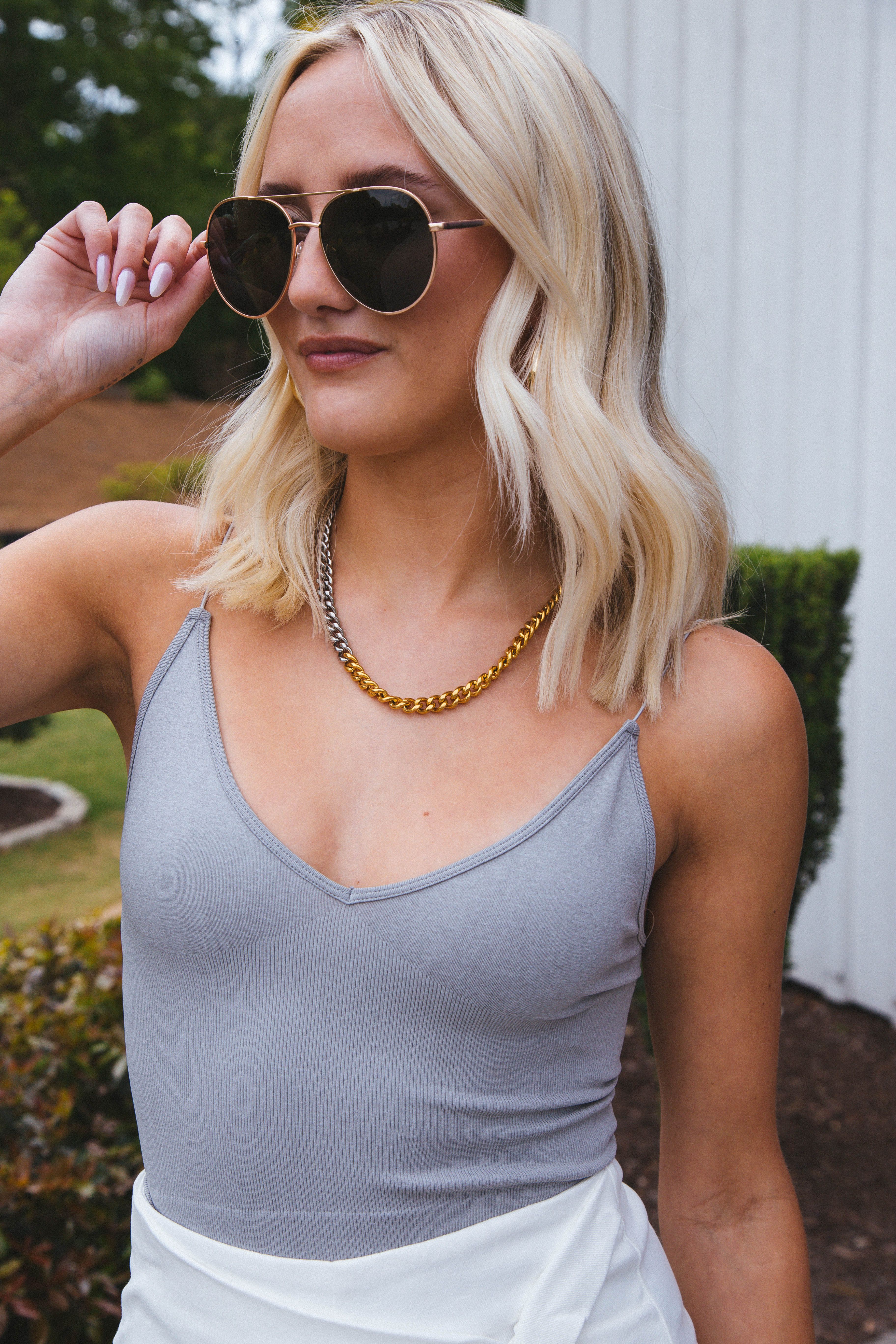 Ribbed V-Neck Brami, Heather Grey | Free People sold by North & Main Clothing Company product image thumbnail 2