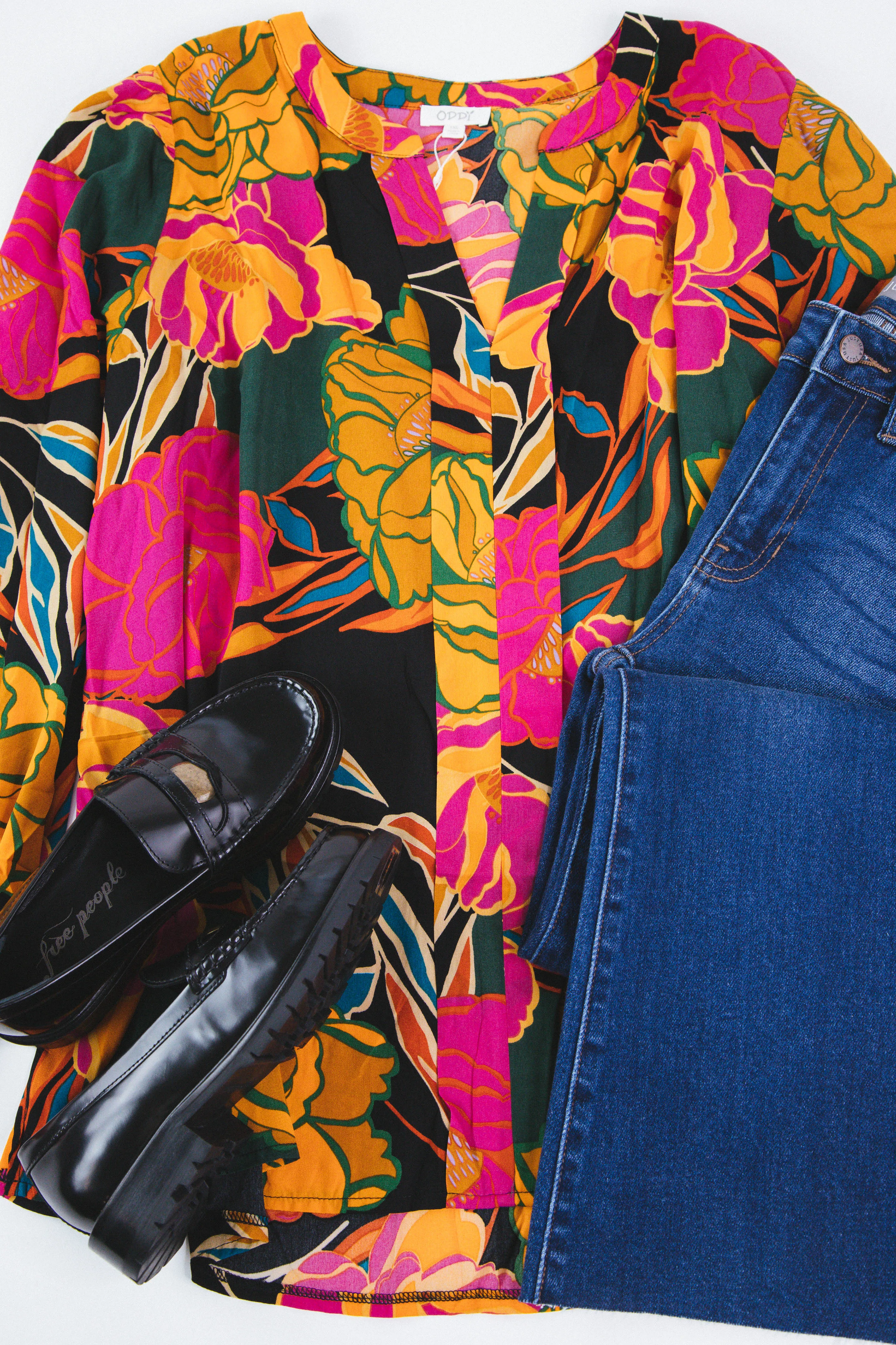 Idalia Floral Blouse, Black Combo | Plus Size sold by North & Main Clothing Company