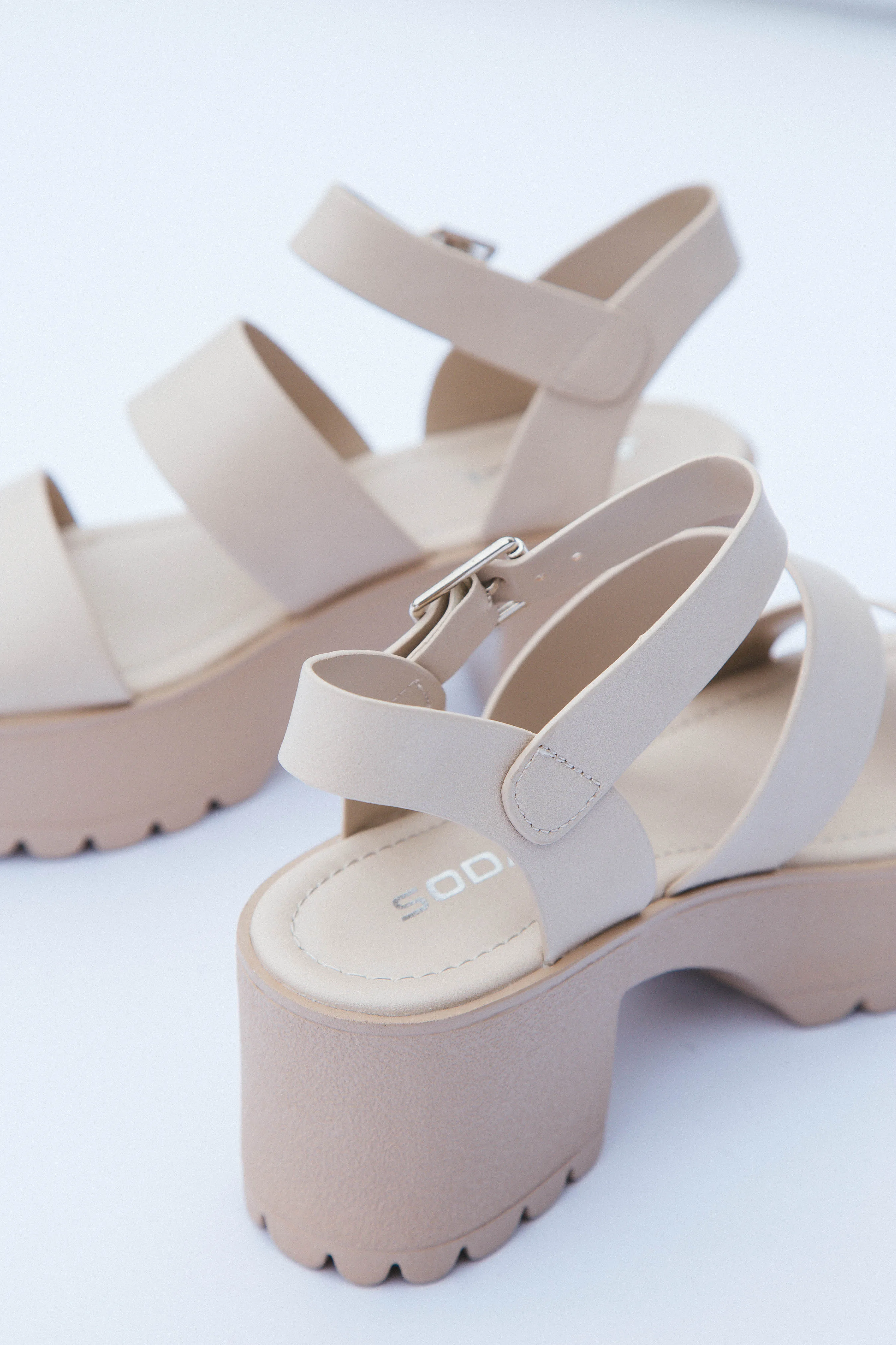 Adalyn Chunky Sole Heeled Sandal, Nude PU sold by North & Main Clothing Company product image thumbnail 2