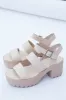 Adalyn Chunky Sole Heeled Sandal, Nude PU sold by North & Main Clothing Company