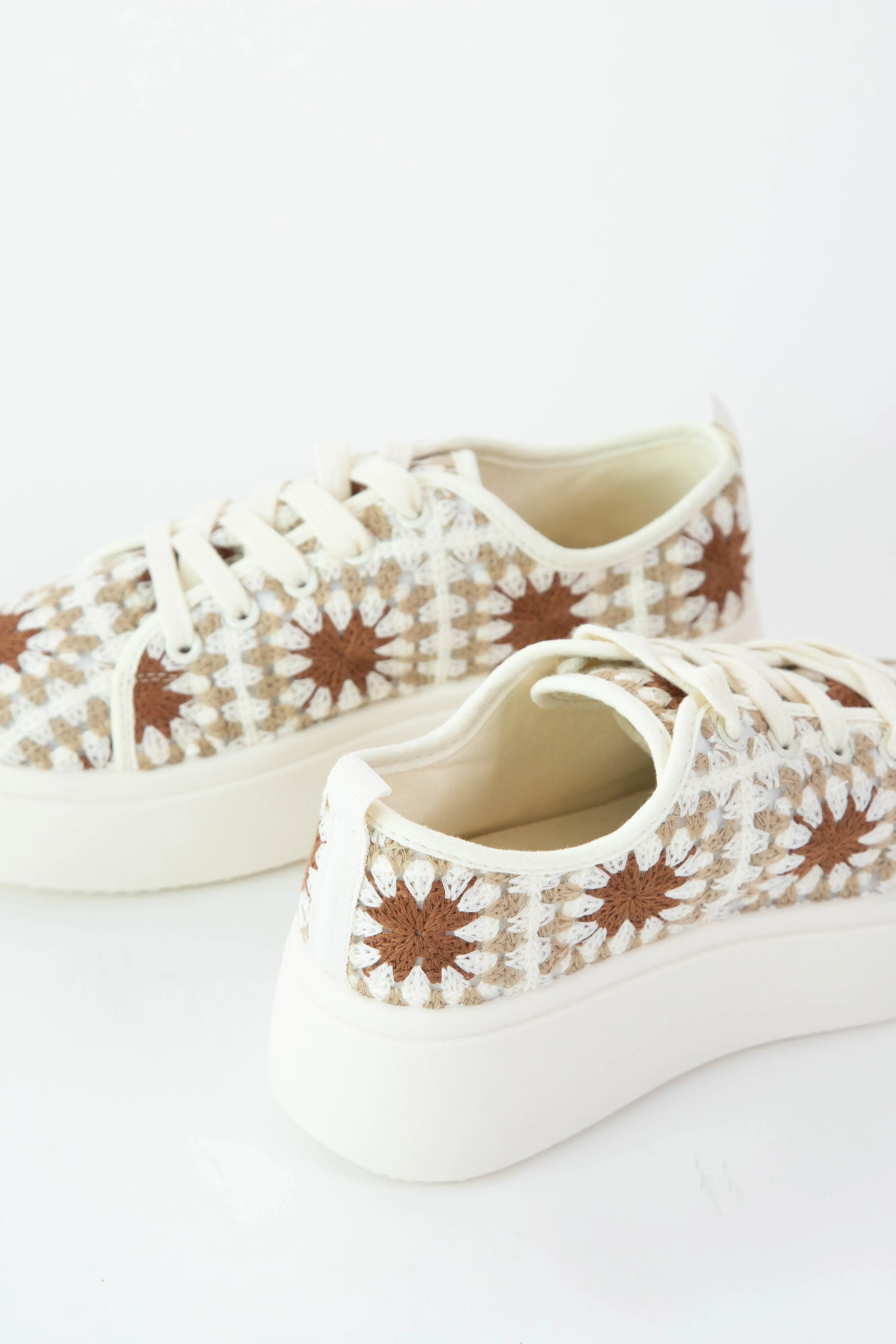 Rambling Crochet Sneaker, Cream Multi | Dirty Laundry sold by North & Main Clothing Company product image thumbnail 2