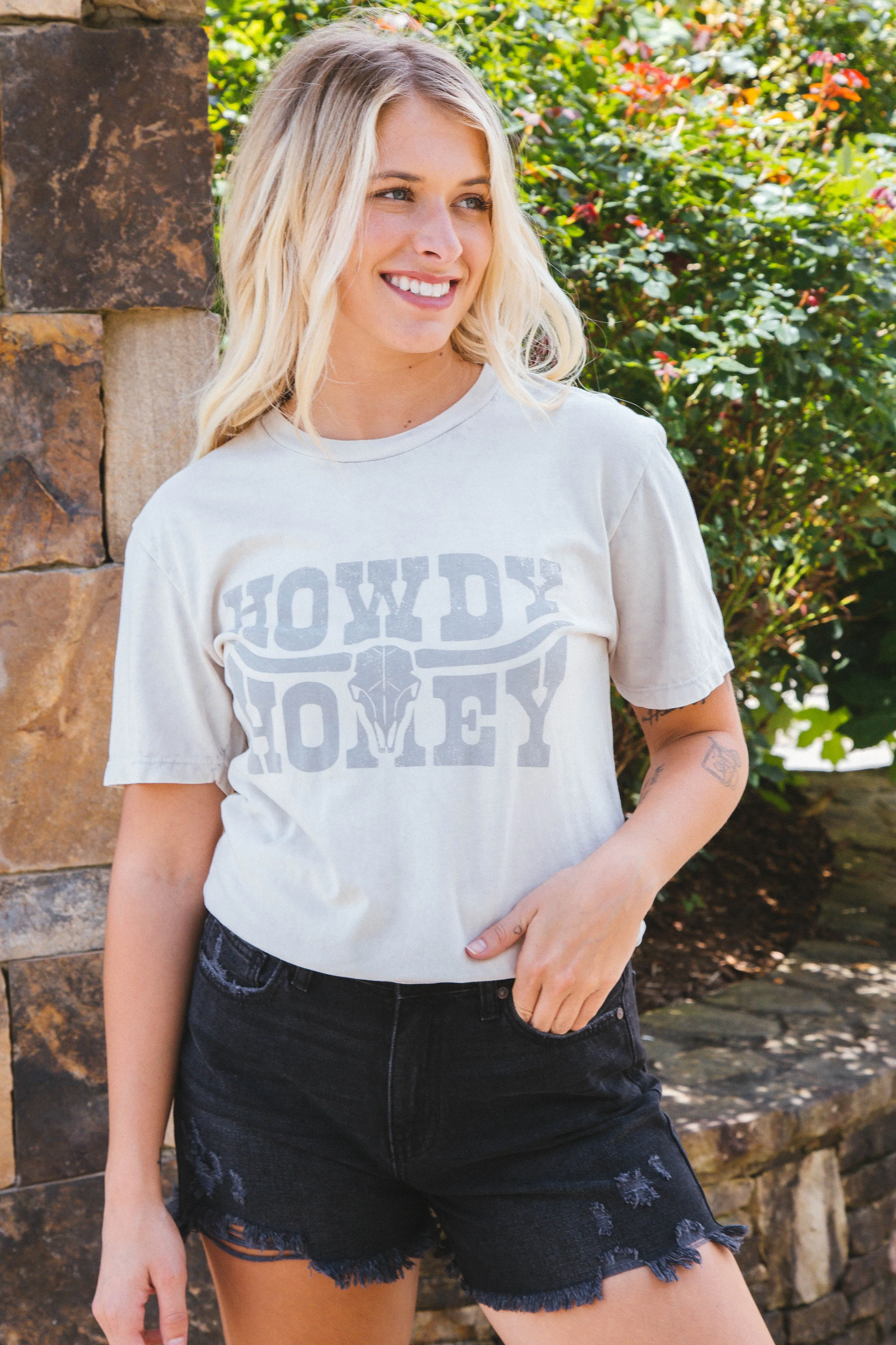 Howdy Honey Graphic Tee, Off White sold by North & Main Clothing Company