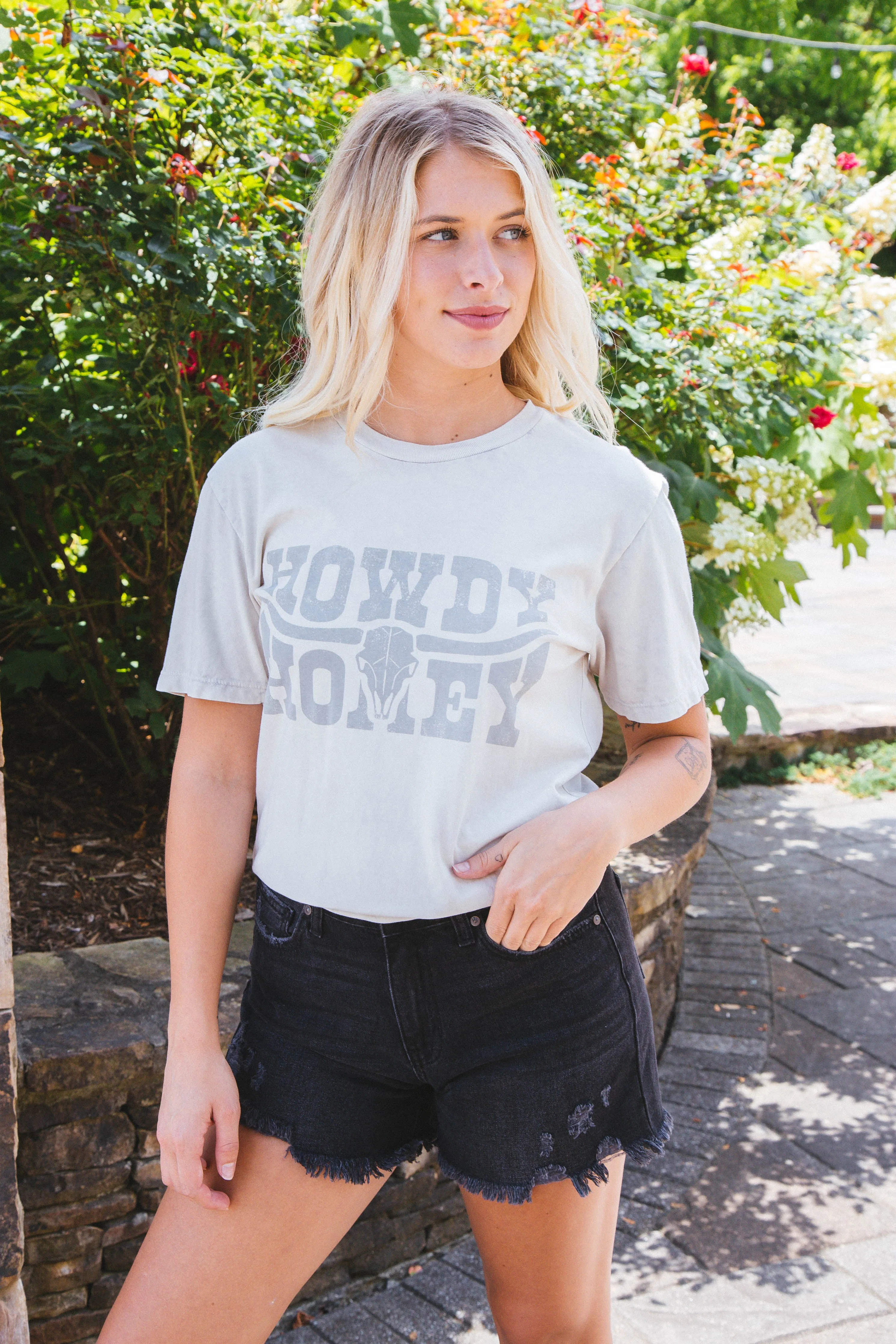 Howdy Honey Graphic Tee, Off White sold by North & Main Clothing Company product image thumbnail 3