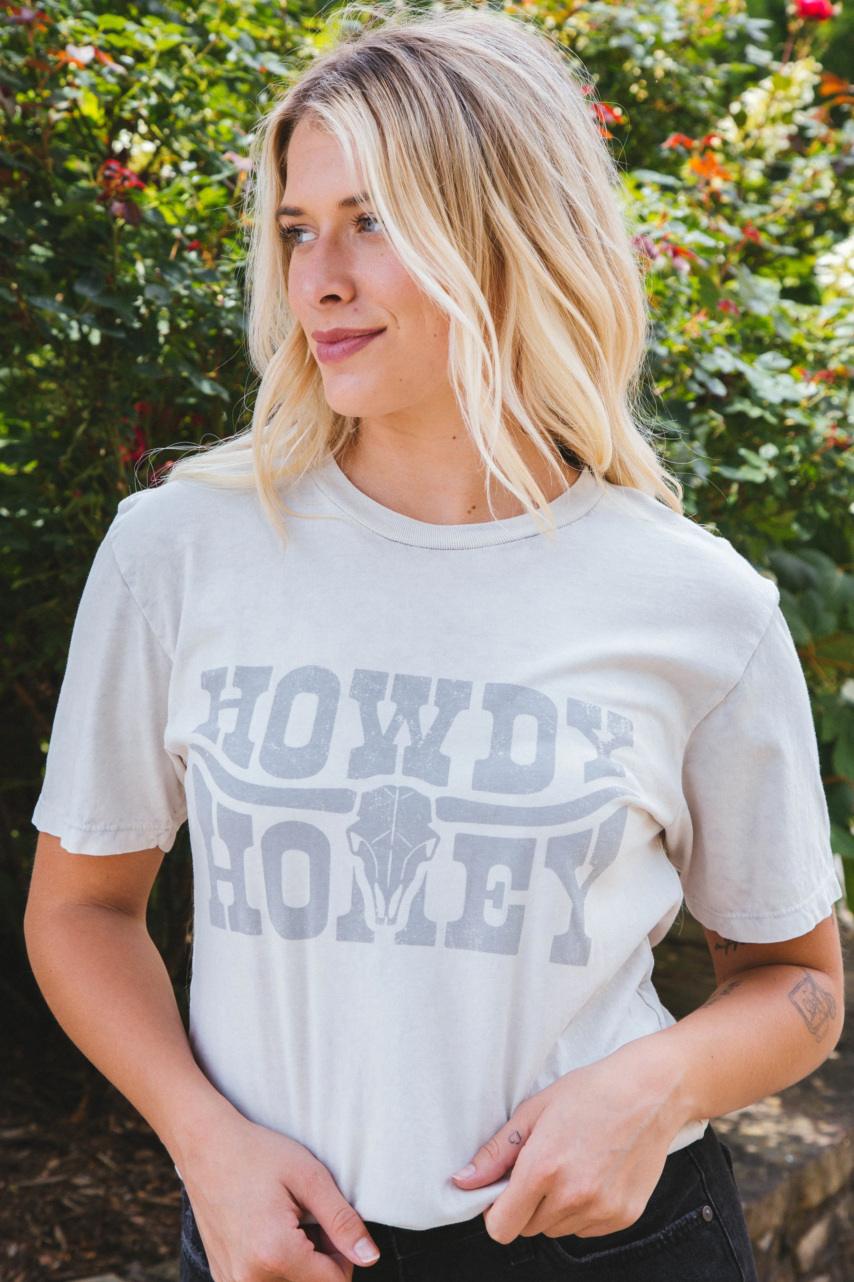 Howdy Honey Graphic Tee, Off White sold by North & Main Clothing Company product image thumbnail 2