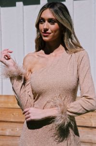 Pop The Bubbly Mini Dress, Champagne sold by North & Main Clothing Company