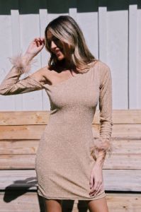 Pop The Bubbly Mini Dress, Champagne sold by North & Main Clothing Company