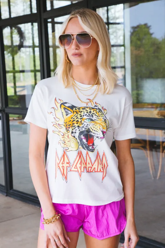 Def Leppard Ringer Tee, Vintage White | DayDreamer made by North & Main Clothing Company
