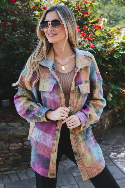 Aliye Oversized Shacket, Pink Combo made by North & Main Clothing Company