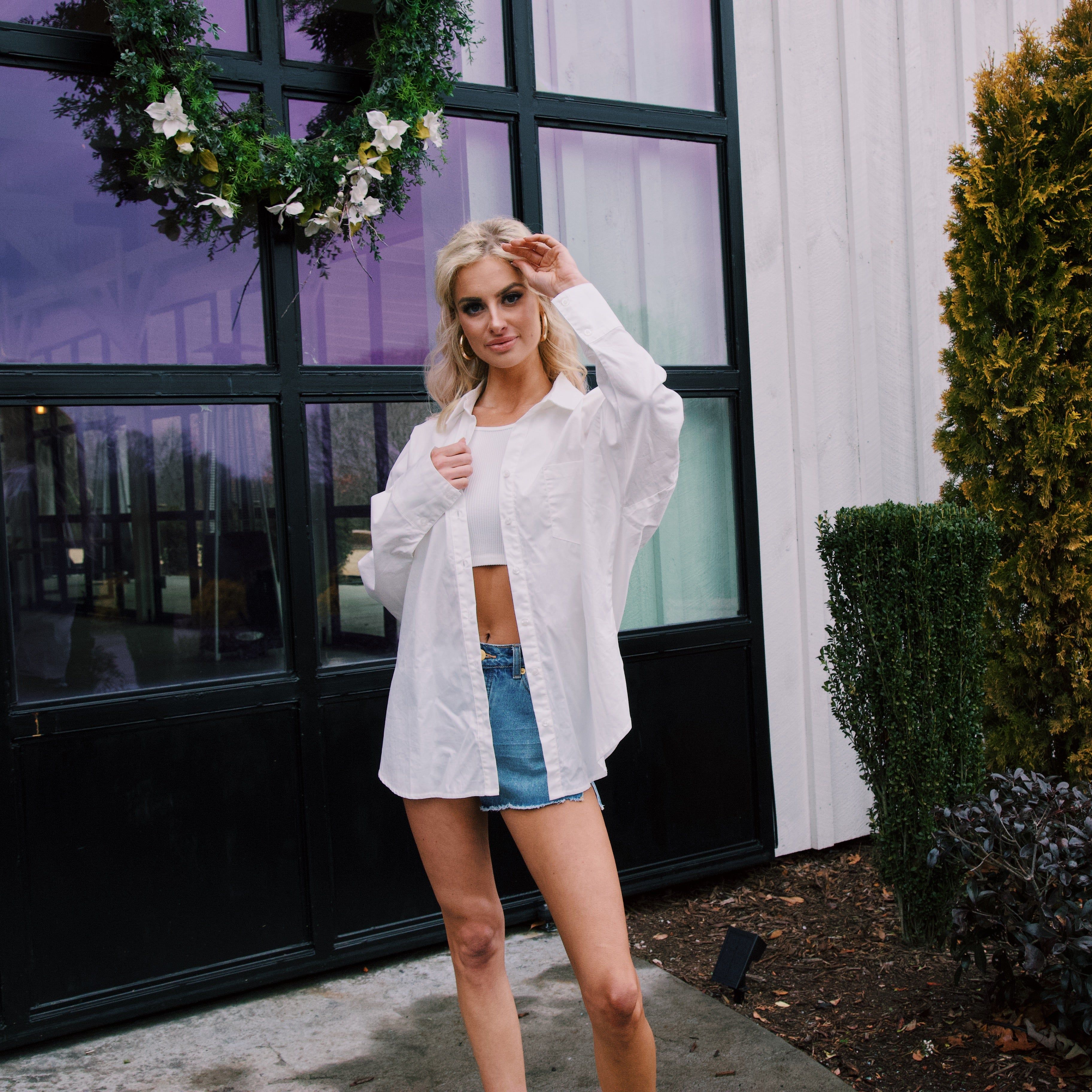 Shy Ribbed Crop Top, Off White sold by North & Main Clothing Company product image thumbnail 14