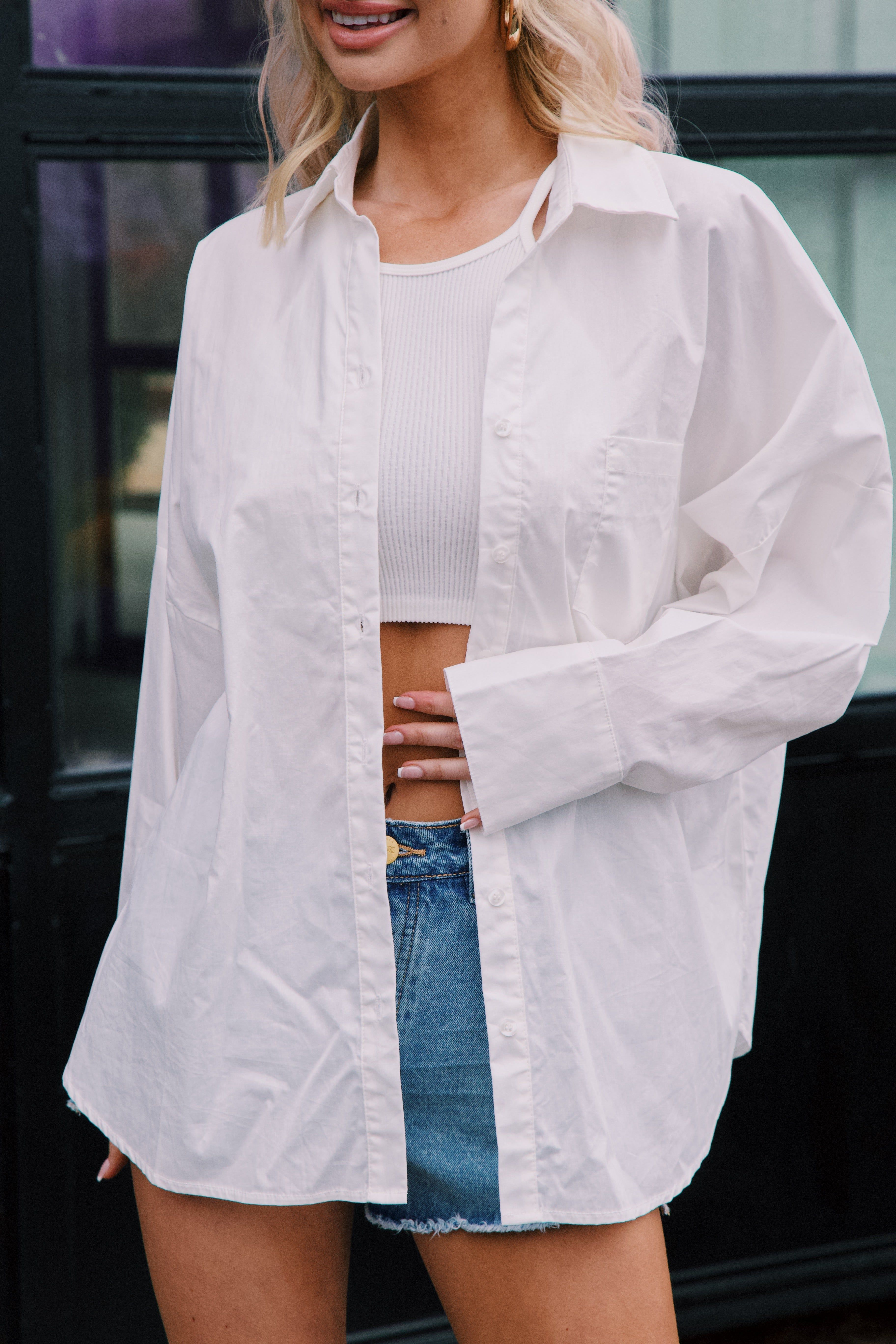 Shy Ribbed Crop Top, Off White sold by North & Main Clothing Company product image thumbnail 15