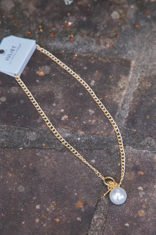 Katie Pearl Drop Chain Necklace sold by North & Main Clothing Company