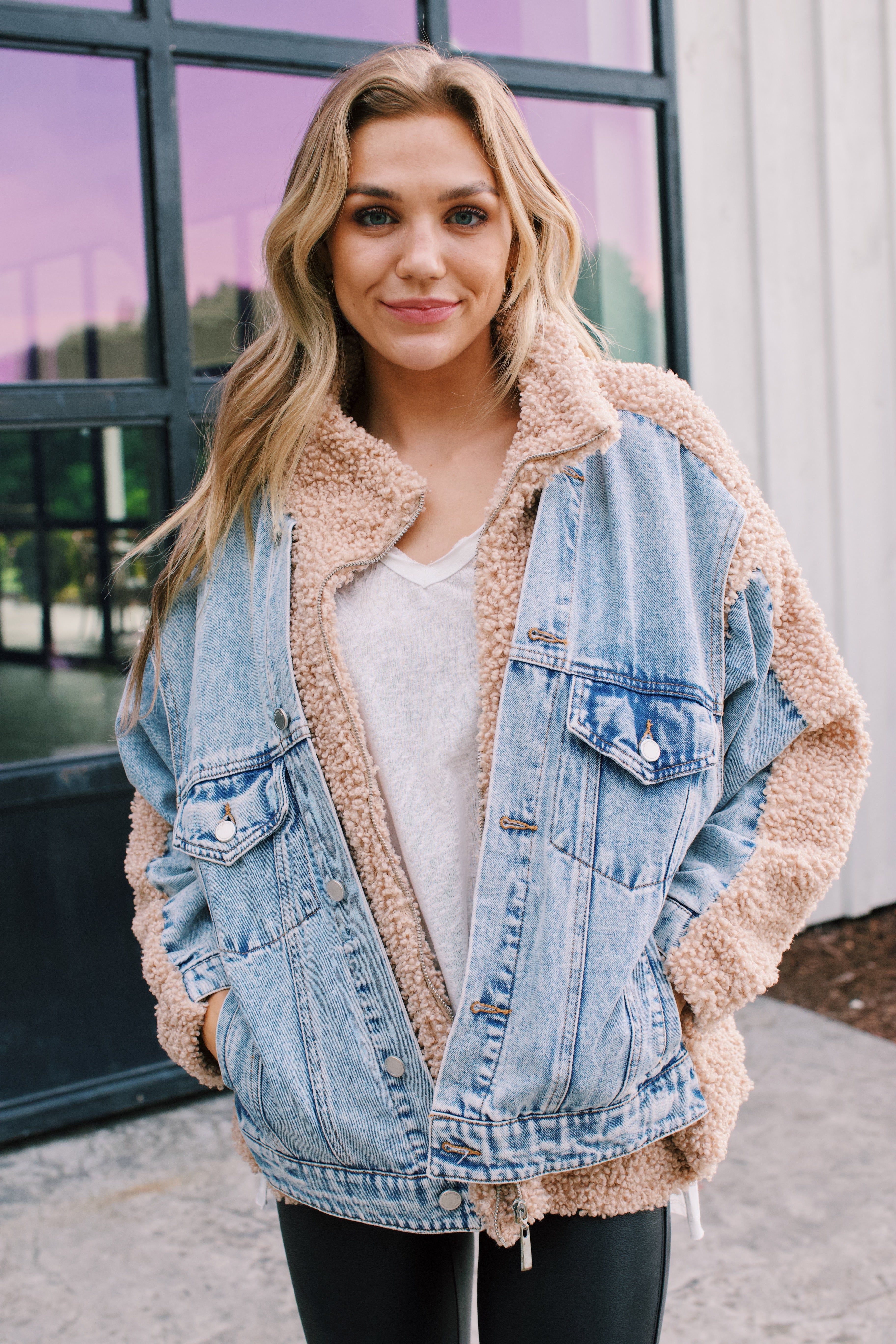 Dover Denim Trucker Jacket, Fuzzy Wuzzy | BLANK NYC sold by North & Main Clothing Company product image thumbnail 2