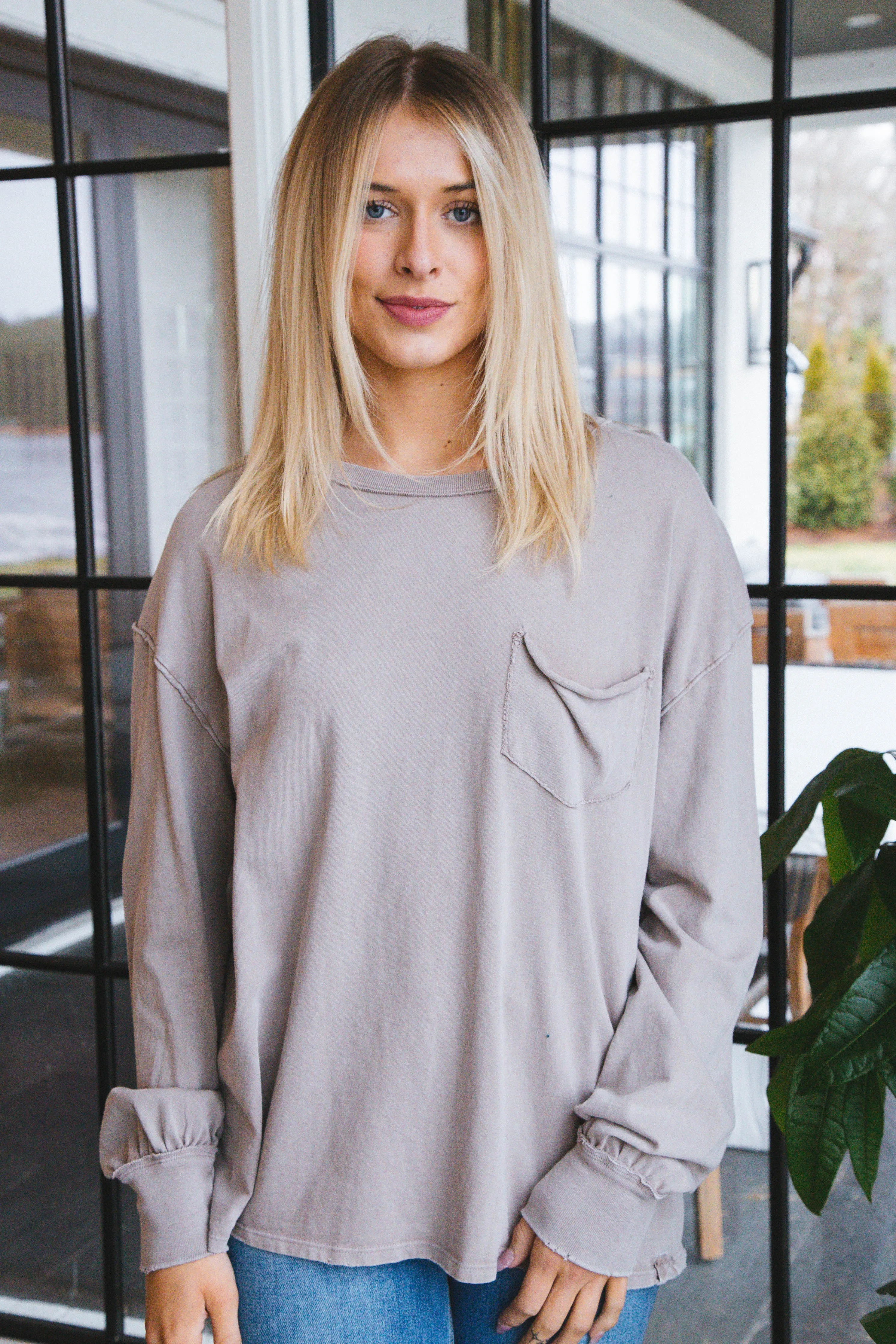 Fade Into You Long Sleeve Tee, Etherea | Free People sold by North & Main Clothing Company