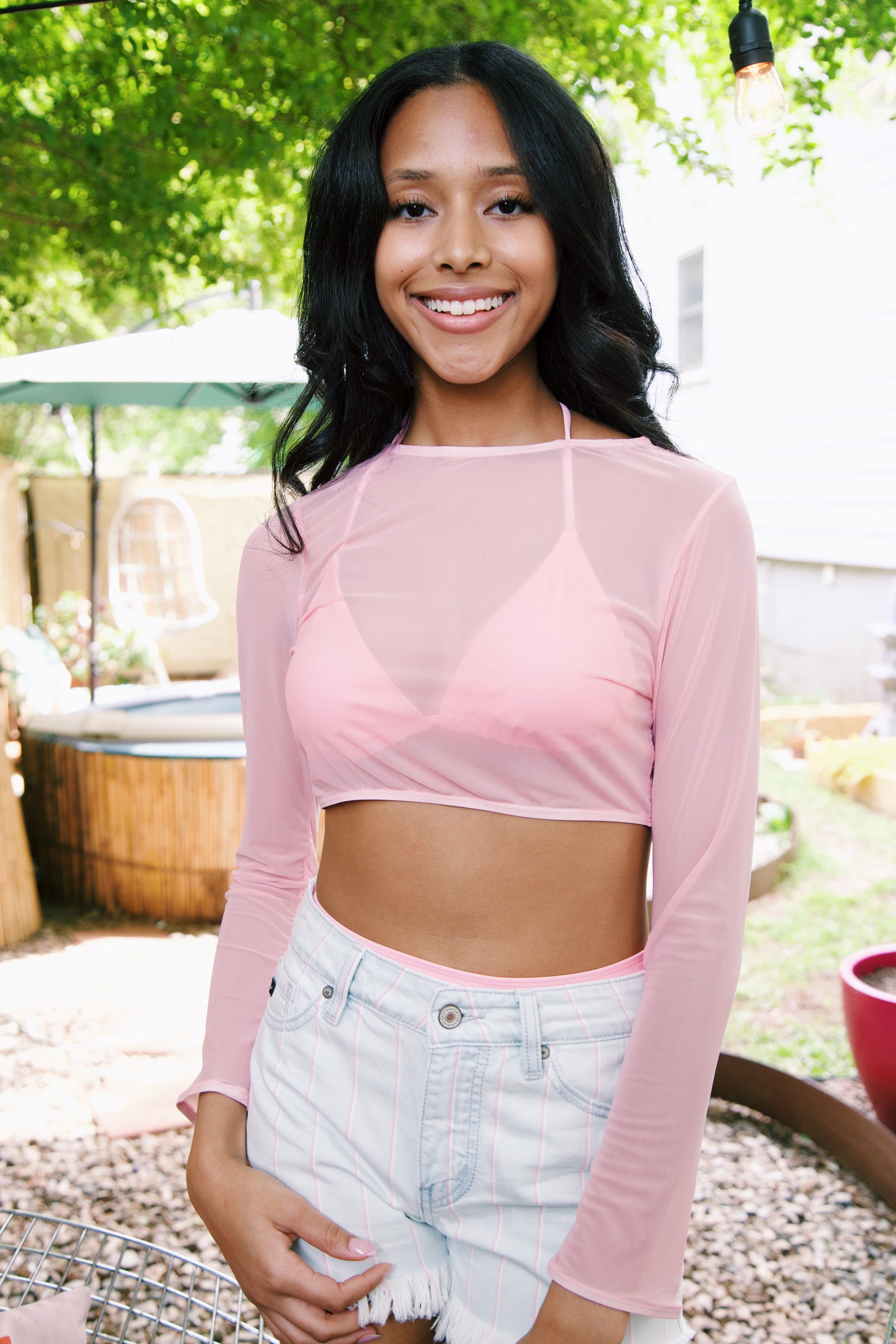 Rylei Triangle Bikini Top Cover Up Set, Pink sold by North & Main Clothing Company product image thumbnail 3