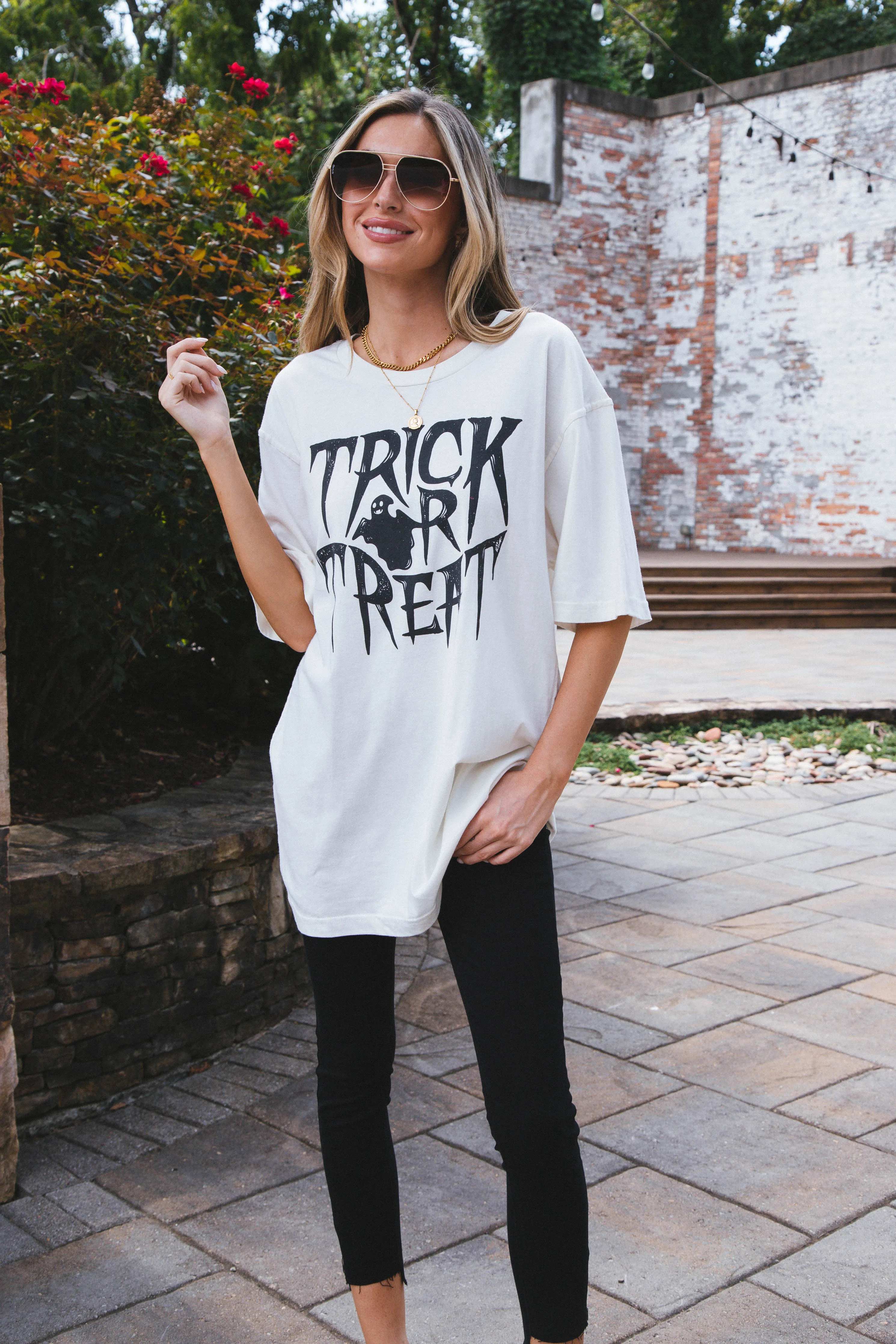 Trick Or Treat Graphic Tee, Vintage White sold by North & Main Clothing Company product image thumbnail 2