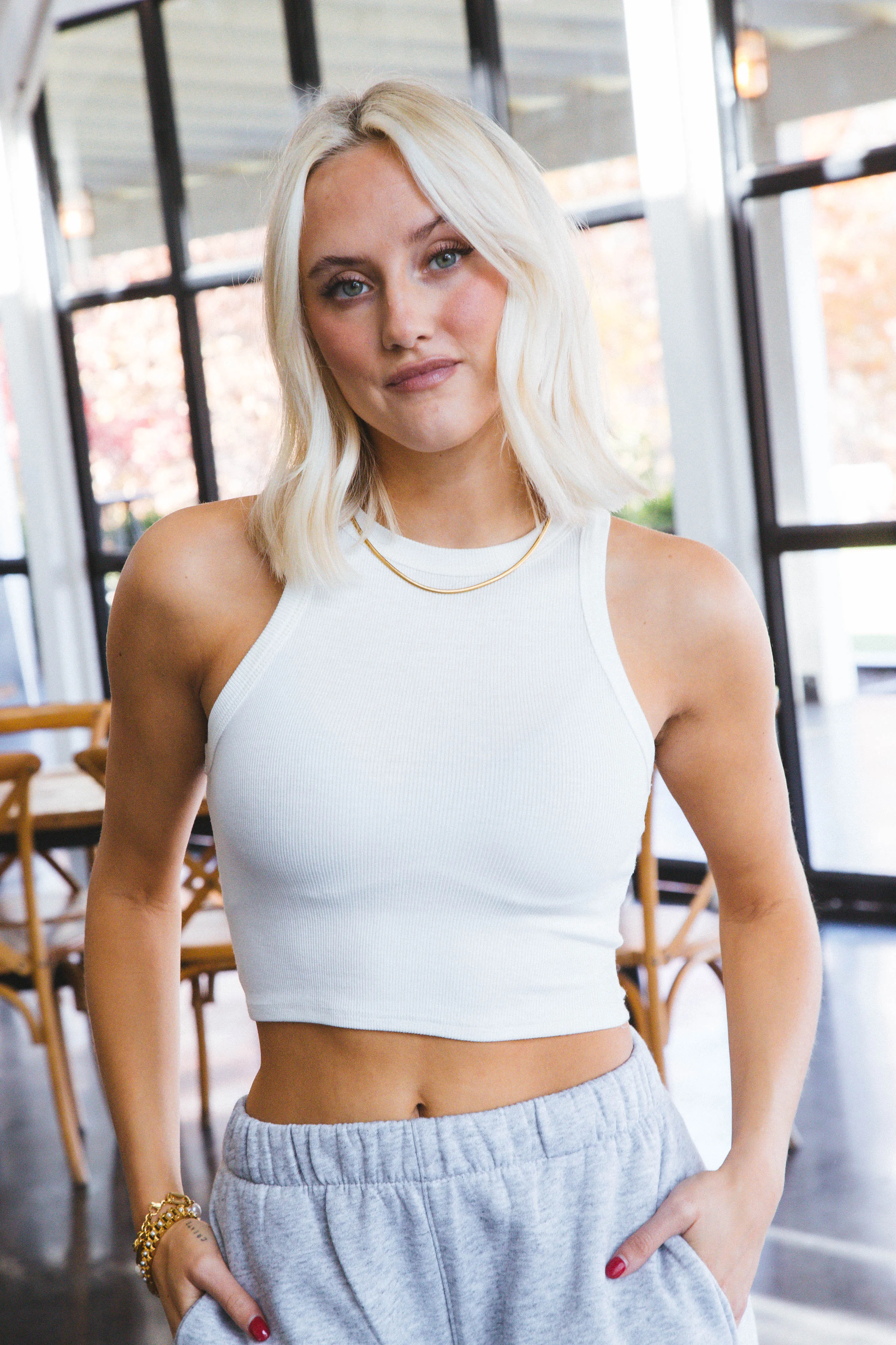 Kolbi Crop Top, Ivory sold by North & Main Clothing Company