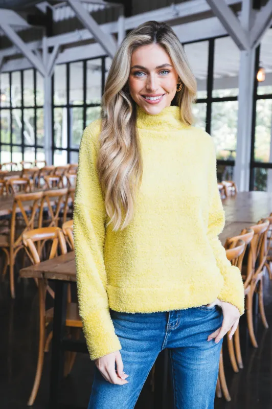 Ashlynn Fuzzy Solid Knit Top, Lime sold by North & Main Clothing Company