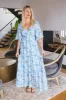 Jordyn Flutter Sleeve Maxi Dress, Blue sold by North & Main Clothing Company