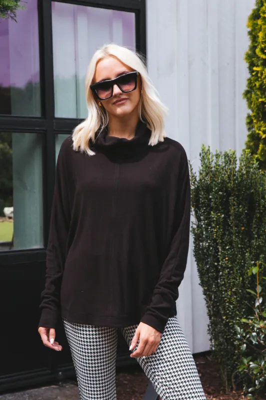 Effortlessly Cozy Cowl Neck Top, Black made by Very J