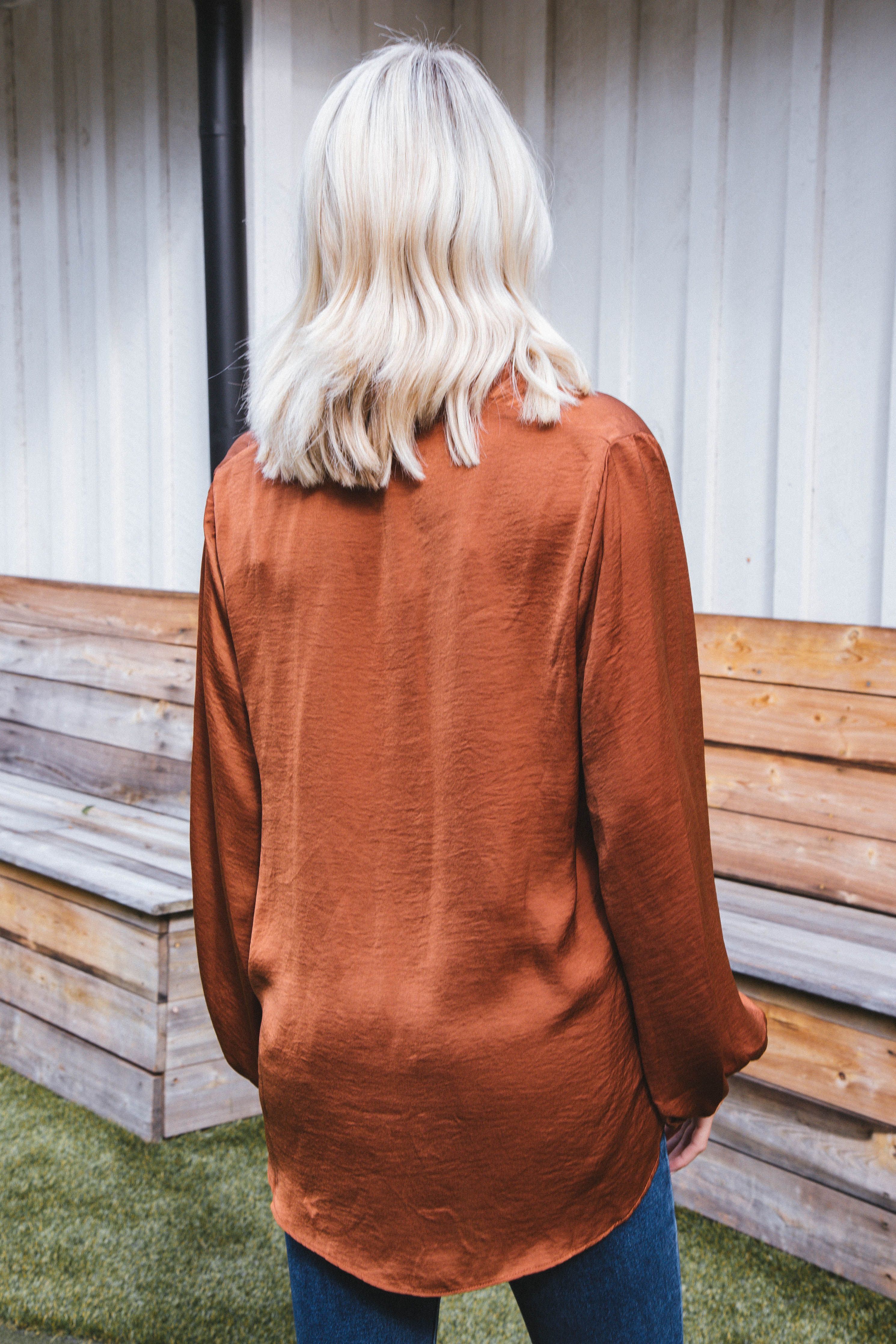 Wrennlyn Woven Blouse, Camel sold by North & Main Clothing Company product image thumbnail 4