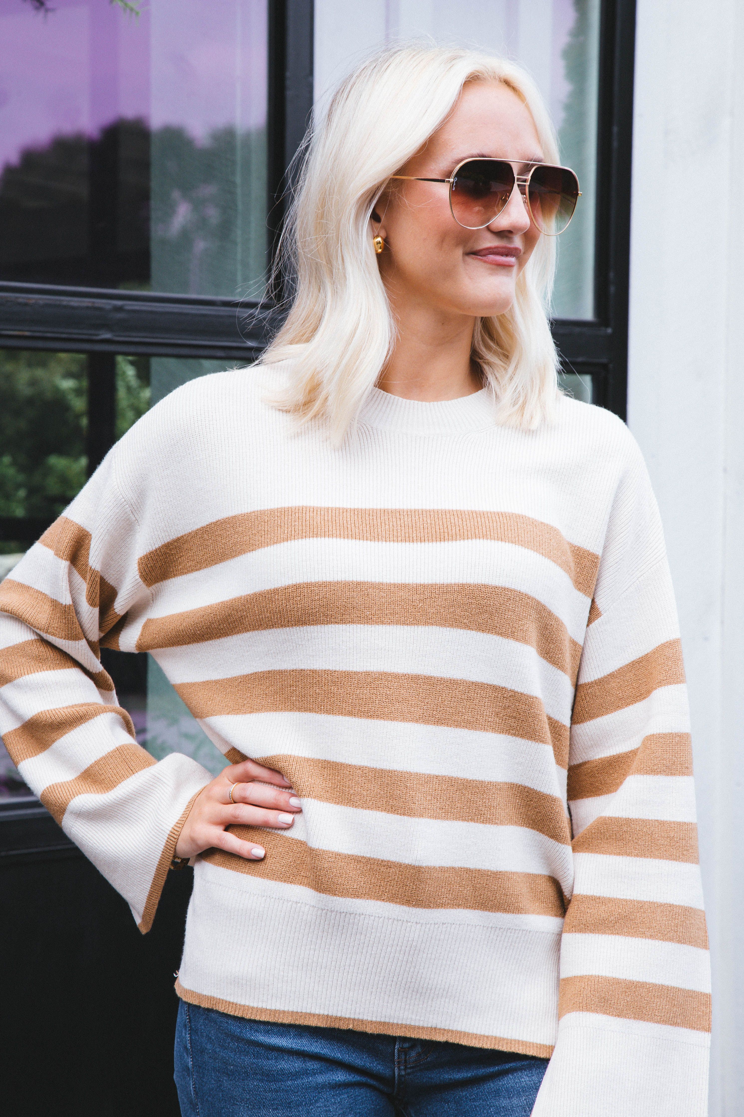 Magda Striped Sweater, Camel | RD Style sold by North & Main Clothing Company product image thumbnail 4