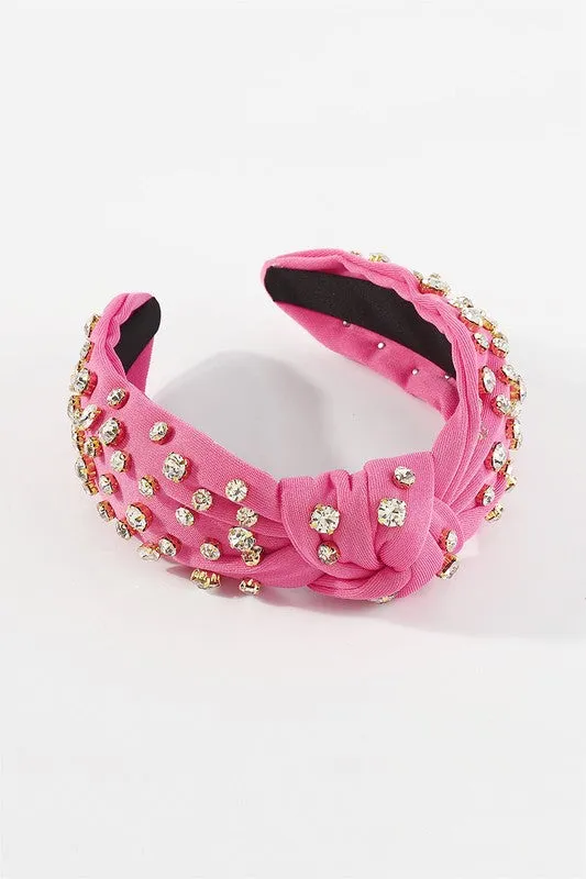 Poppy Rhinestone Knot Headband, Hot Pink sold by North & Main Clothing Company product image thumbnail 5