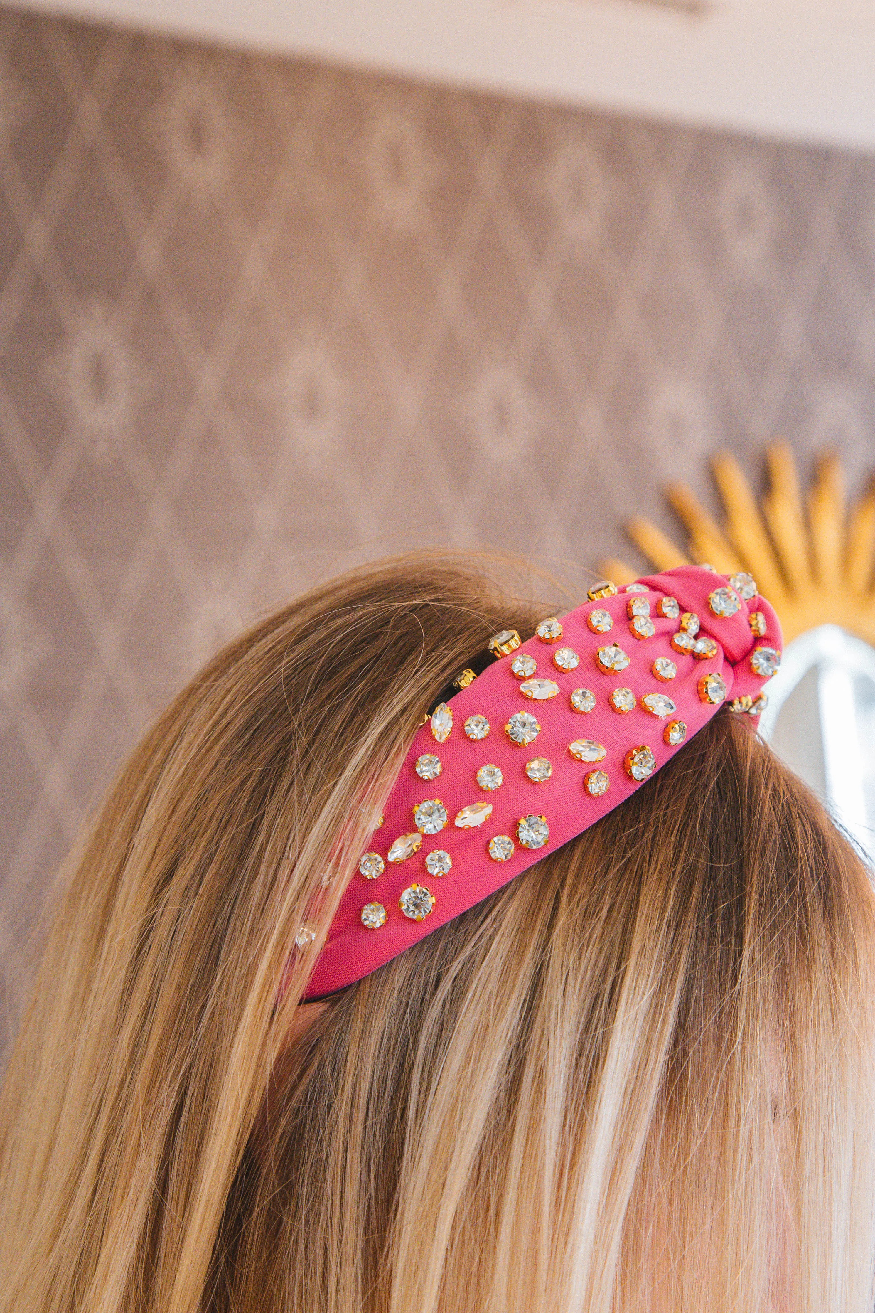 Poppy Rhinestone Knot Headband, Hot Pink sold by North & Main Clothing Company product image thumbnail 2