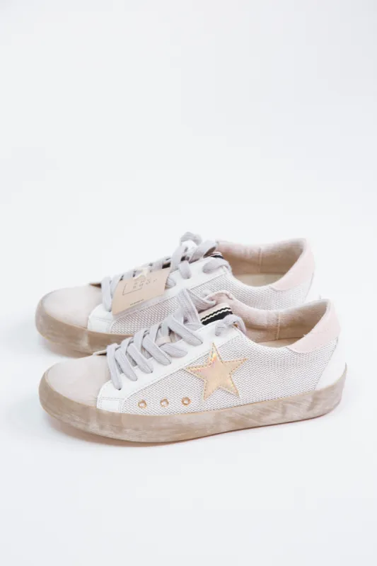 Paula Lace Up Star Sneaker, Bone Mesh  | SHUSHOP sold by North & Main Clothing Company